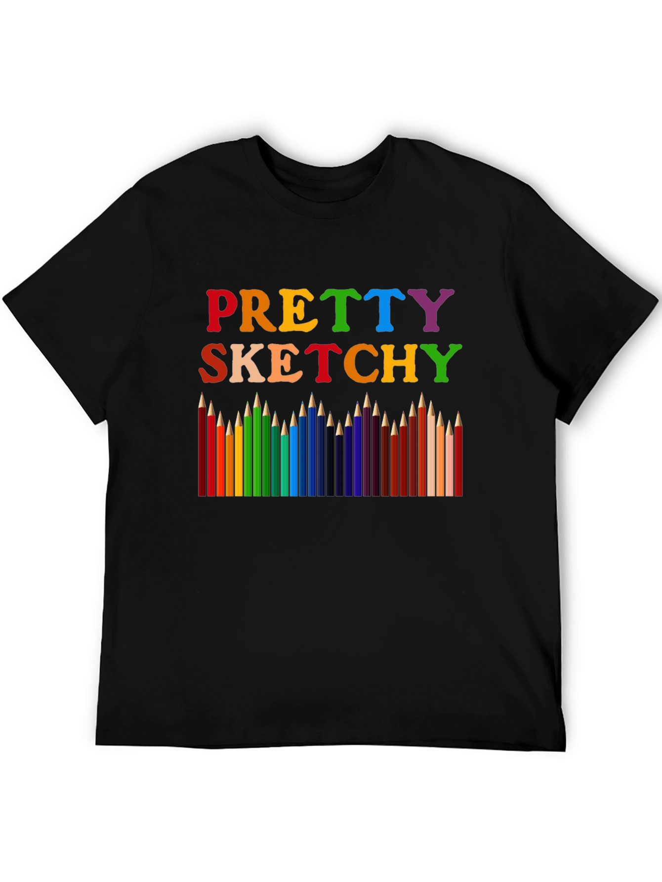 Pretty Sketchy Graphic T-Shirt - Unisex Black Tee