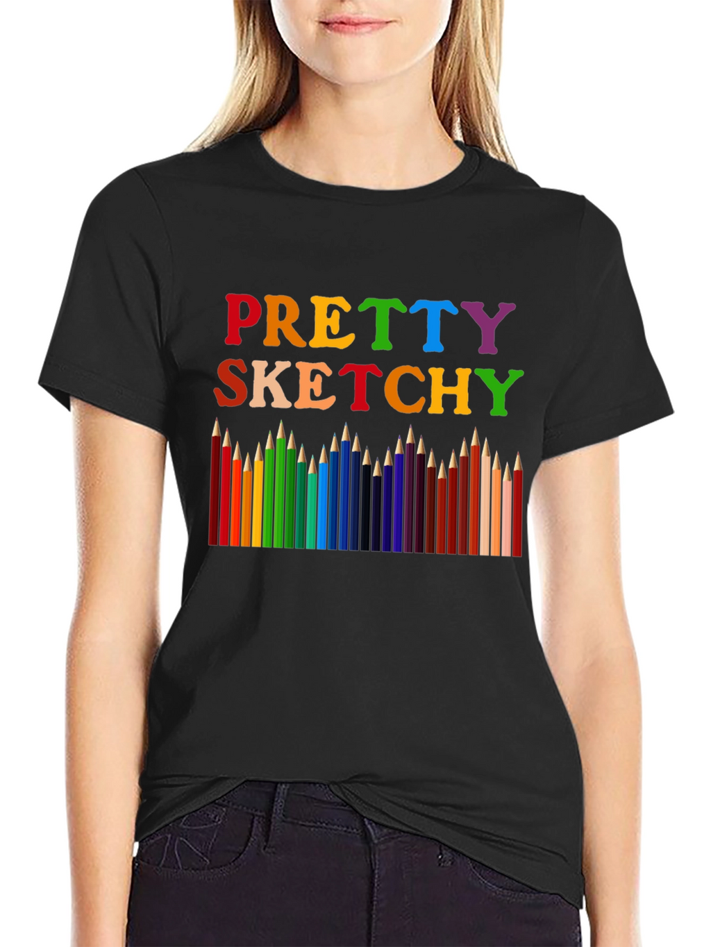 Pretty Sketchy Graphic T-Shirt - Unisex Black Tee