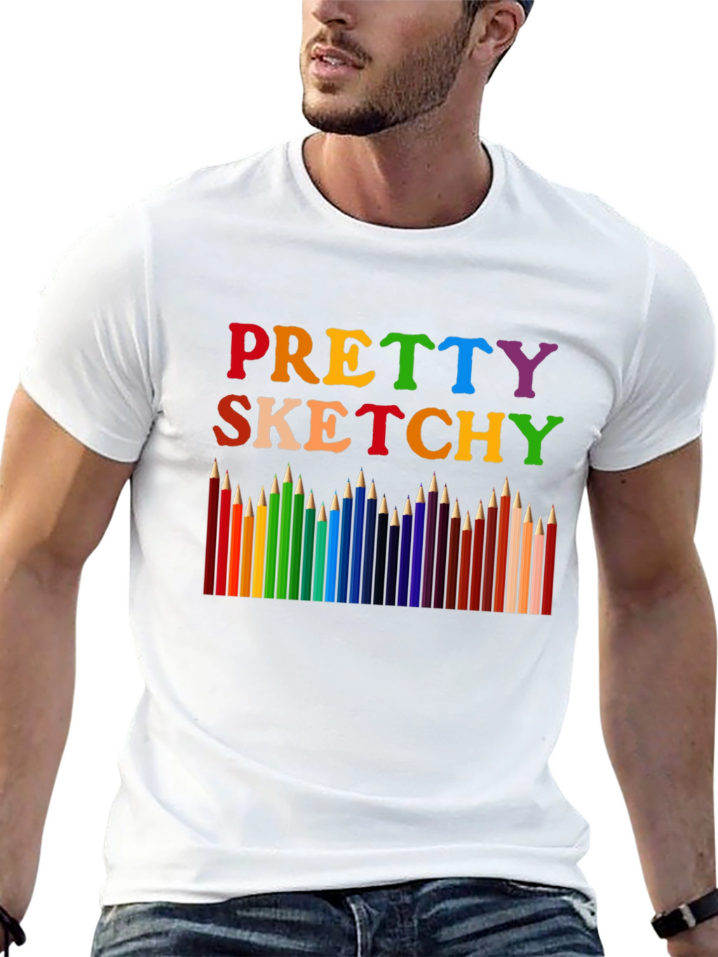 Pretty Sketchy Graphic T-Shirt - Unisex Black Tee