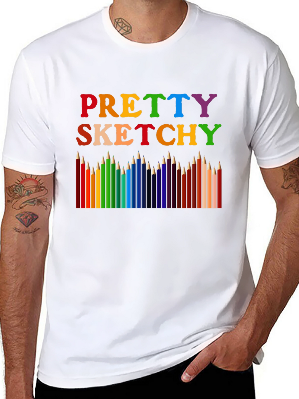 Pretty Sketchy Graphic T-Shirt - Unisex Black Tee
