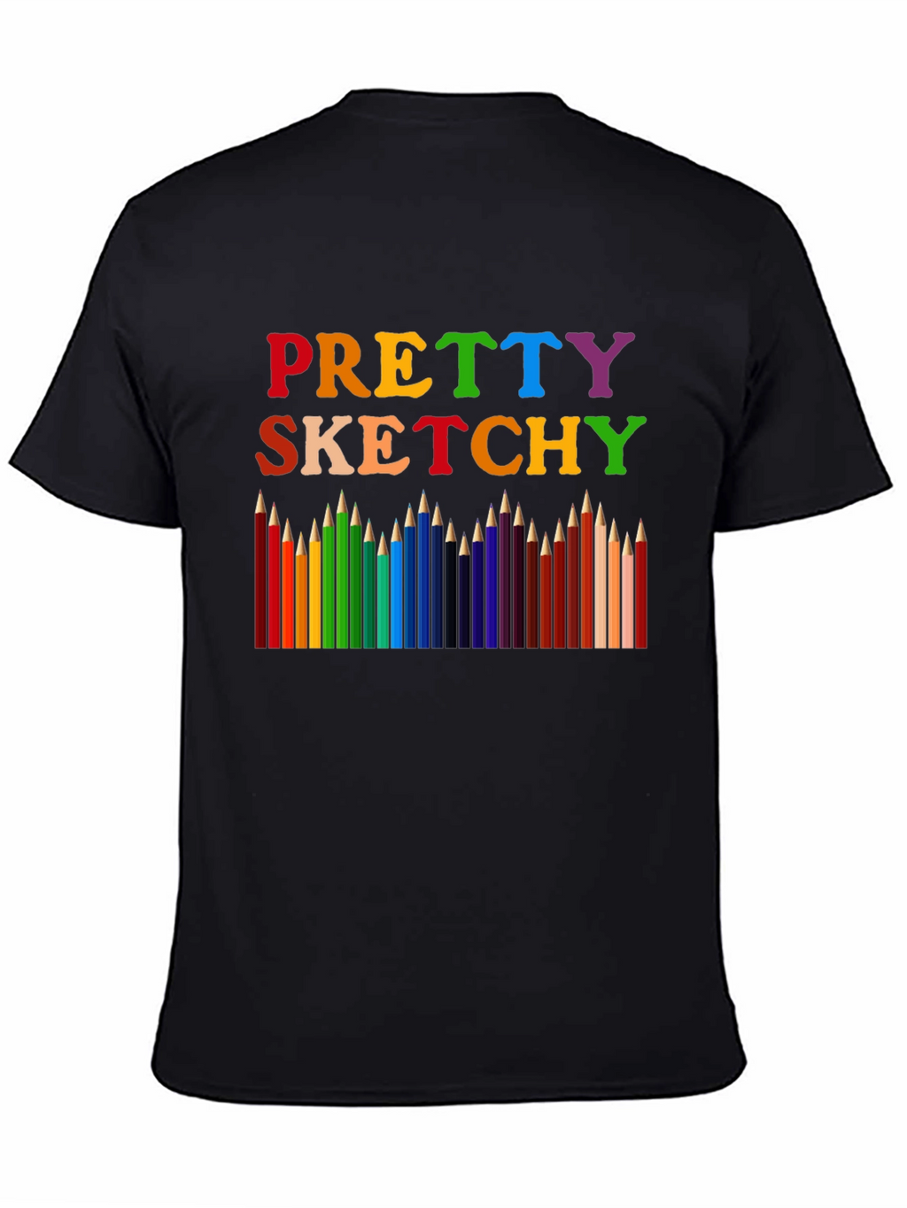 Pretty Sketchy Graphic T-Shirt - Unisex Black Tee