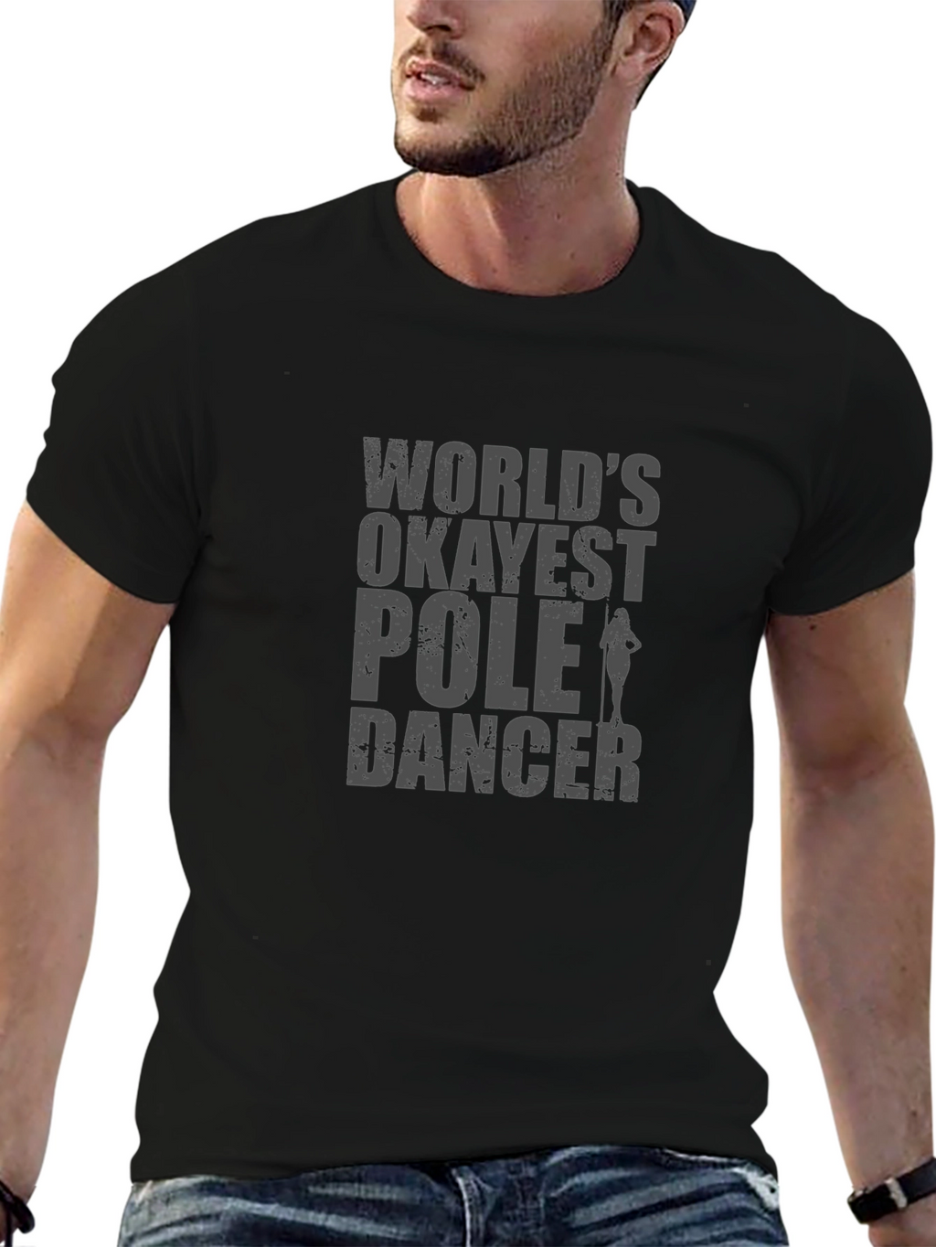Worlds Okayest Pole Dancer T-Shirt - Funny Gift