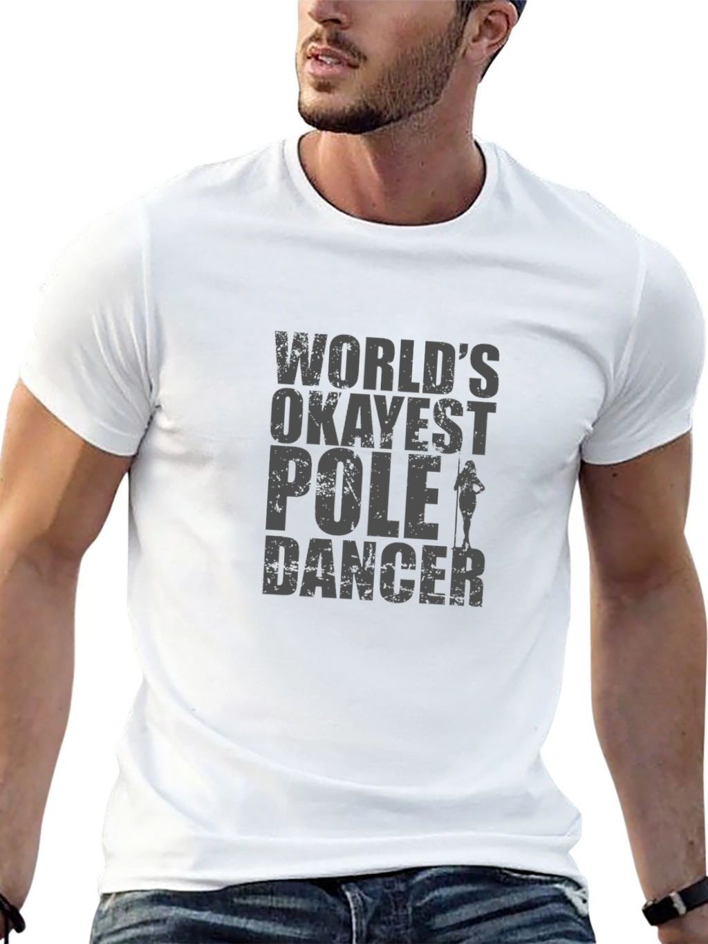 Worlds Okayest Pole Dancer T-Shirt - Funny Gift