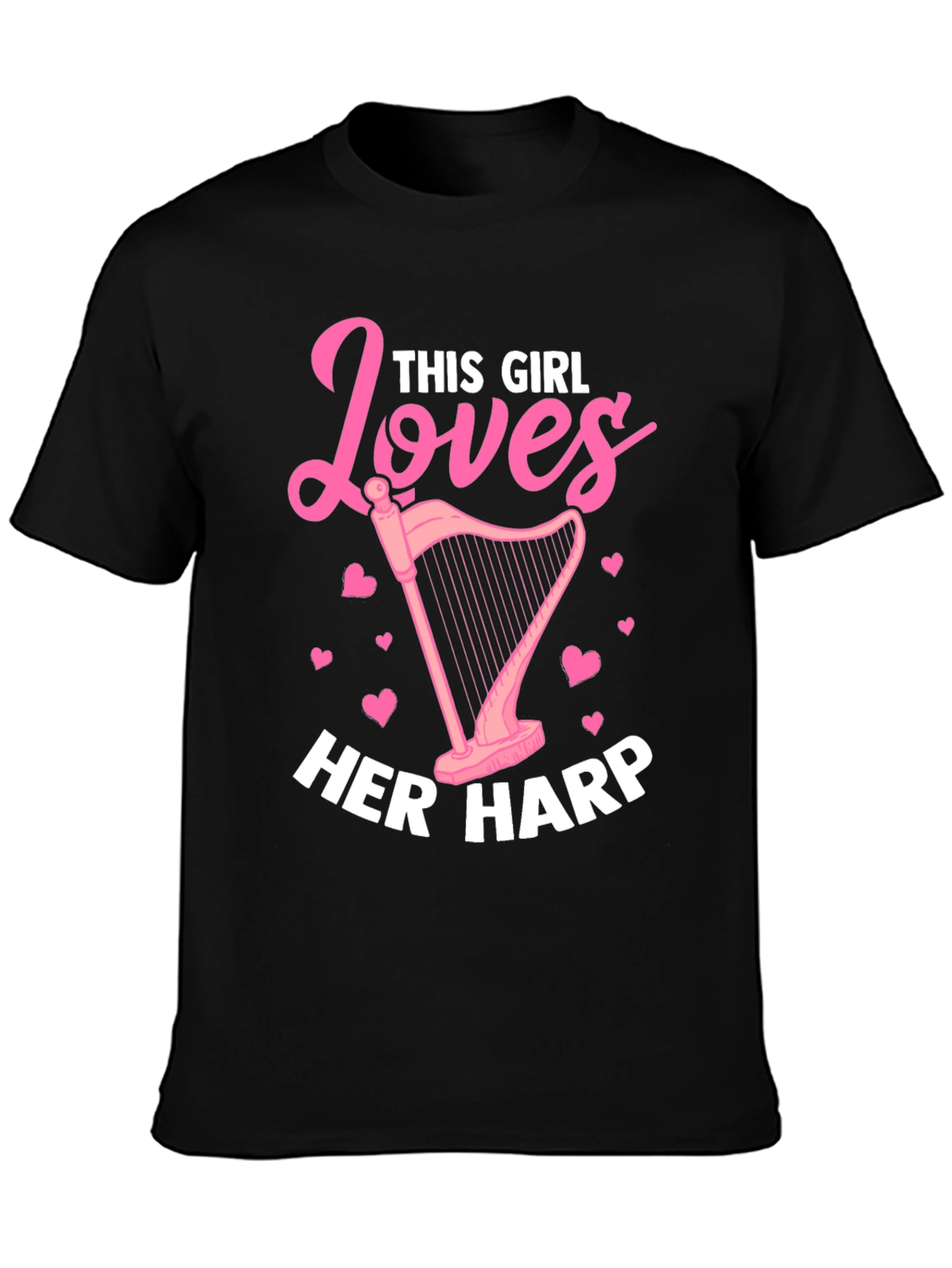 This Girl Loves Her Harp T-Shirt - Pink Design