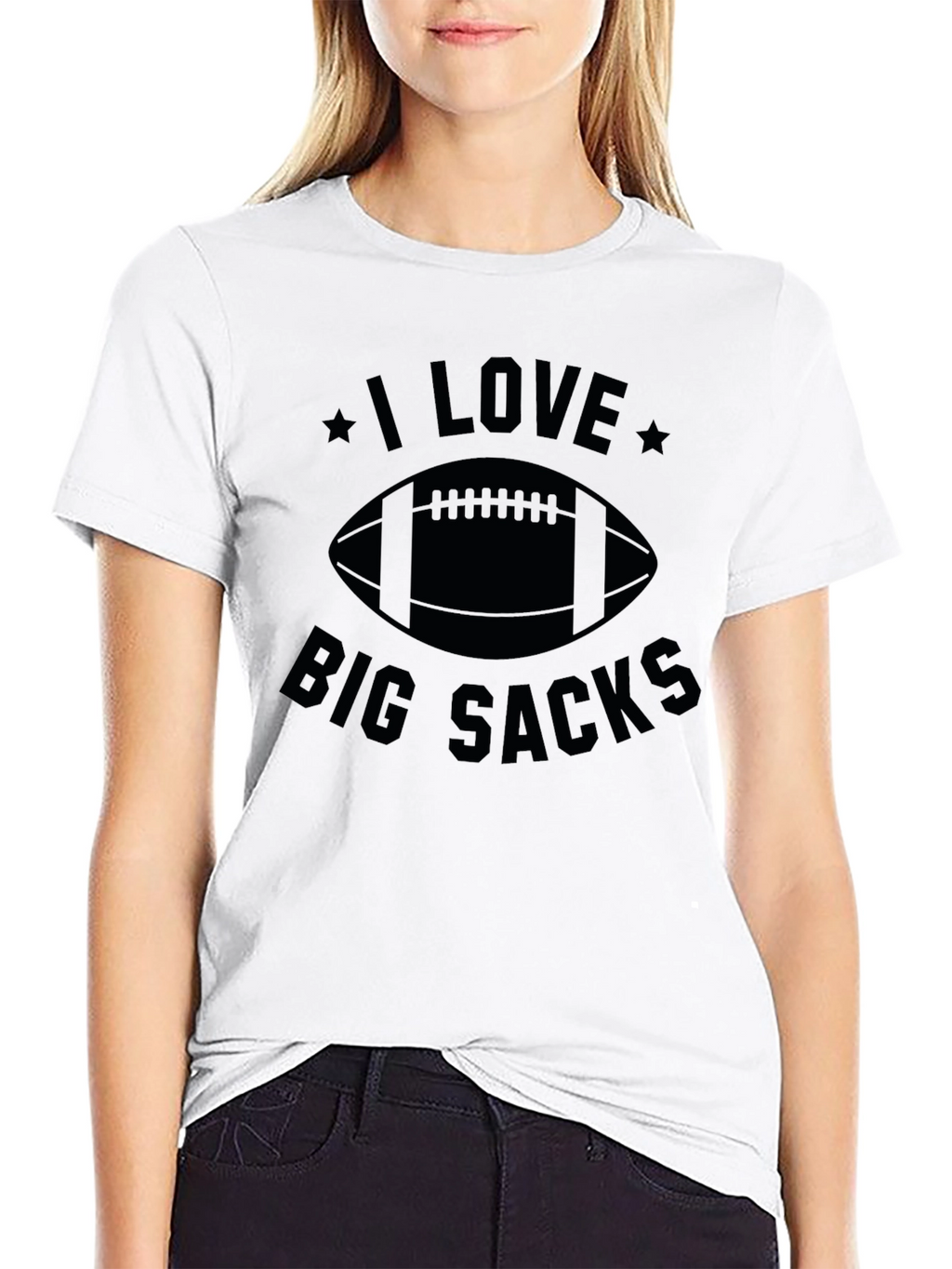 I Love Big Sacks Football Graphic T-Shirt