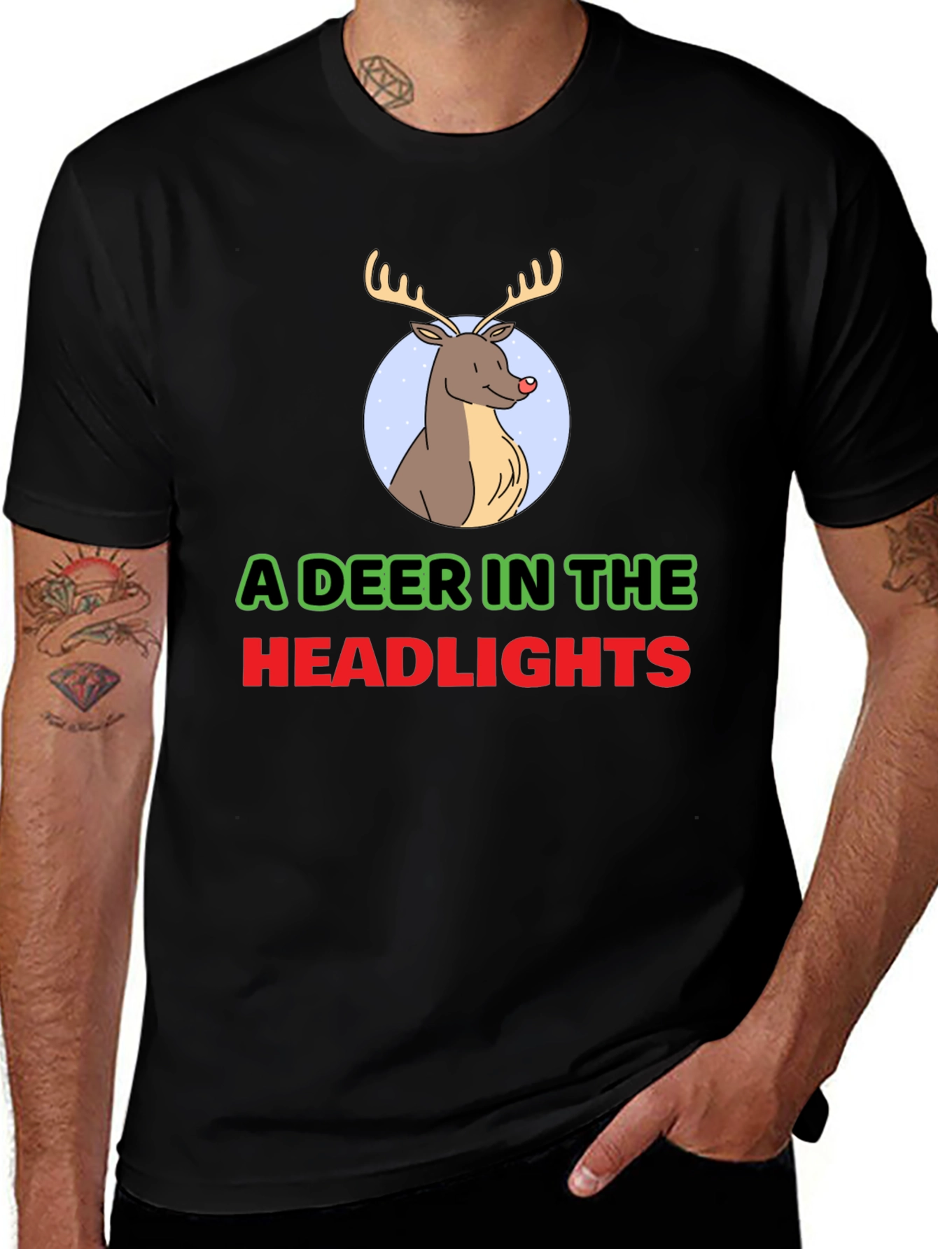 A Deer In The Headlights Graphic T-Shirt