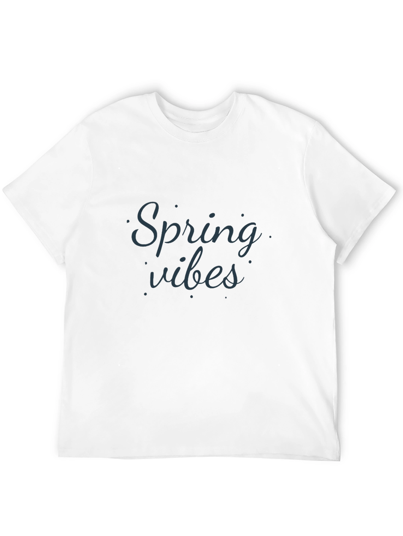 Spring Vibes Black Cotton T-Shirt