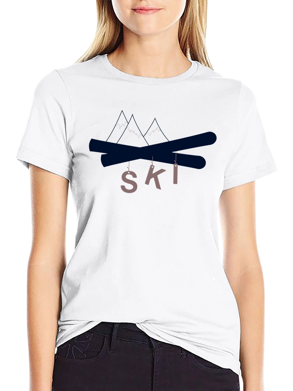 Ski Graphic T-Shirt - Black Crew Neck Tee