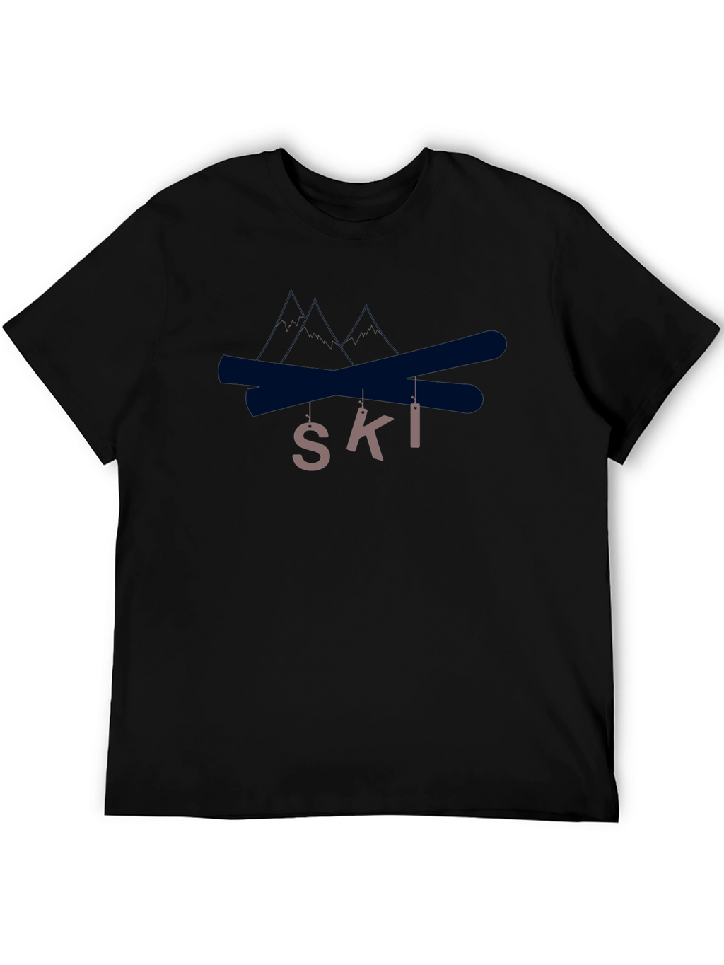 Ski Graphic T-Shirt - Black Crew Neck Tee