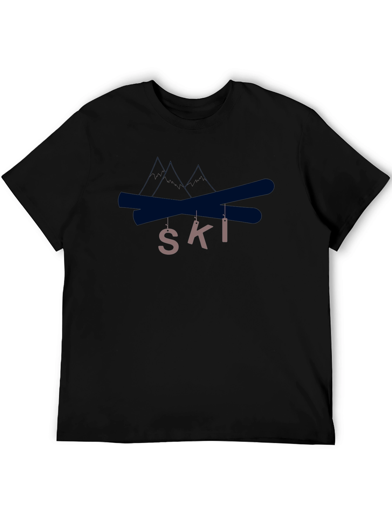 Ski Graphic T-Shirt - Black Crew Neck Tee