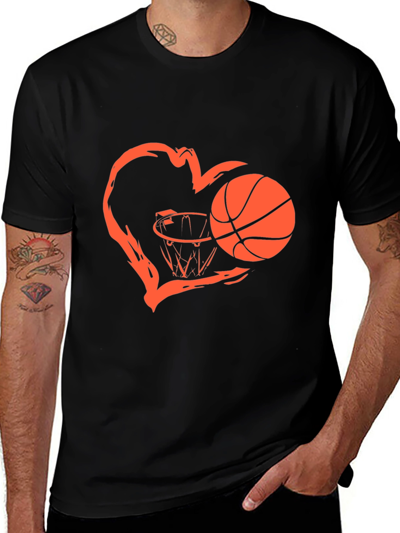 Basketball Heart Graphic T-Shirt