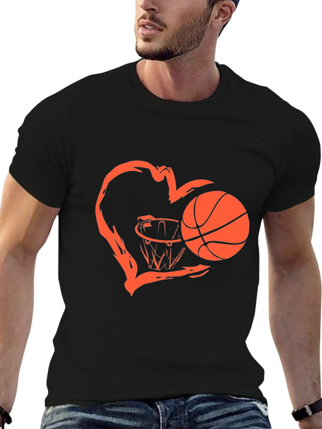Basketball Heart Graphic T-Shirt