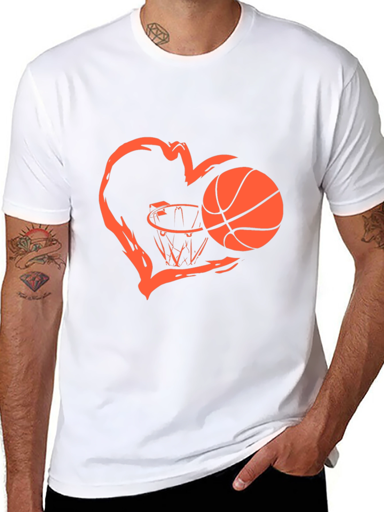 Basketball Heart Graphic T-Shirt