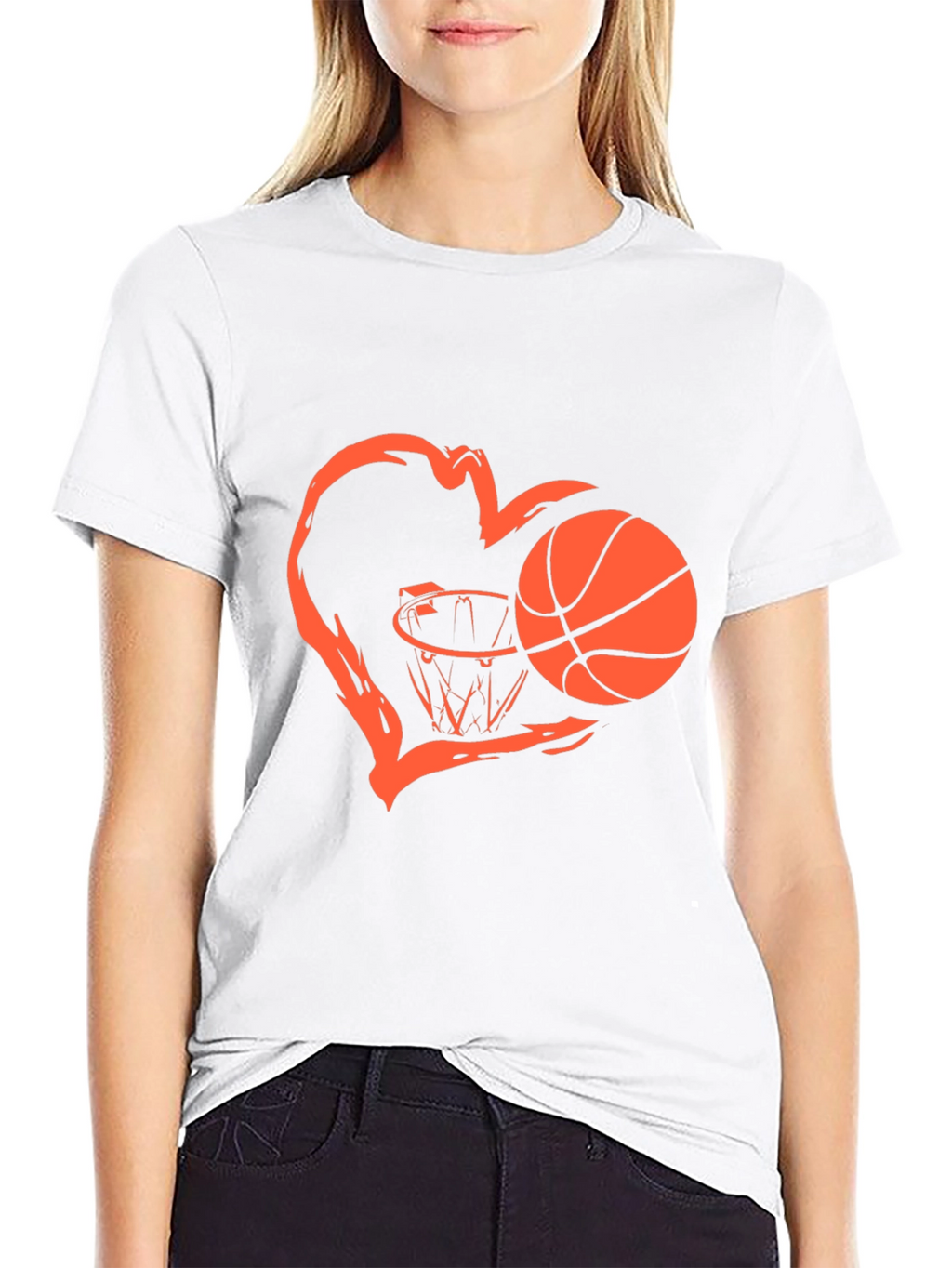 Basketball Heart Graphic T-Shirt