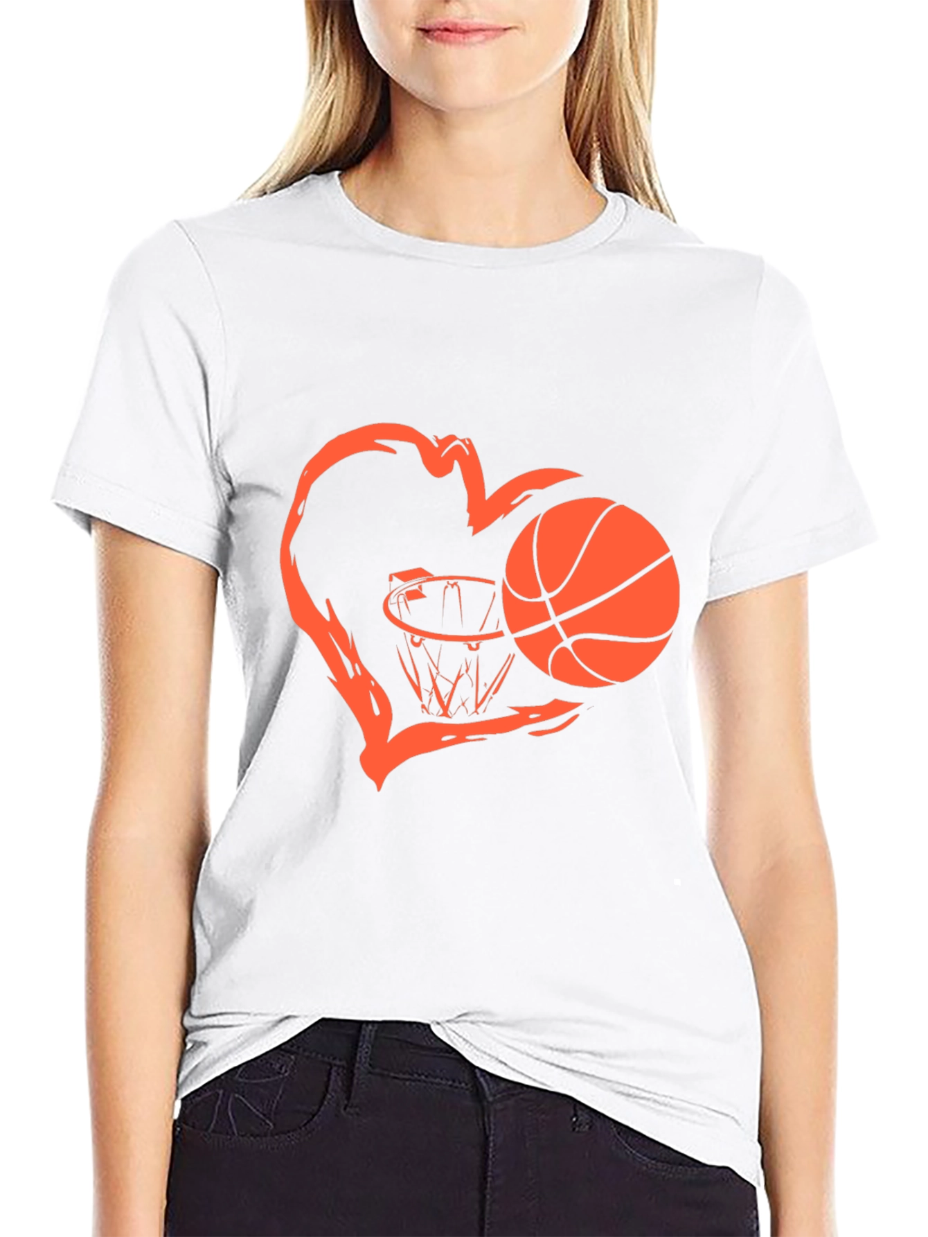 Basketball Heart Graphic T-Shirt