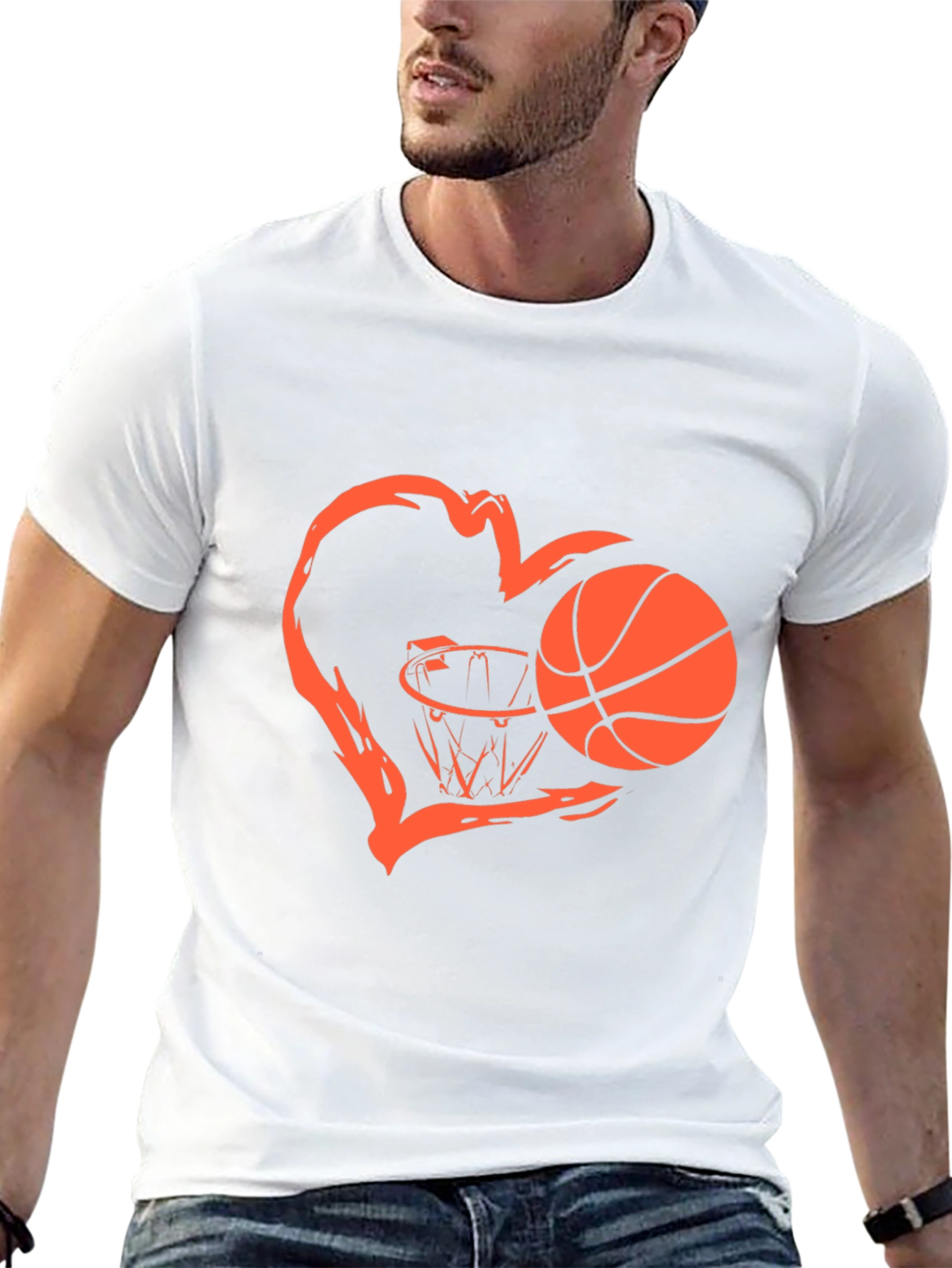 Basketball Heart Graphic T-Shirt