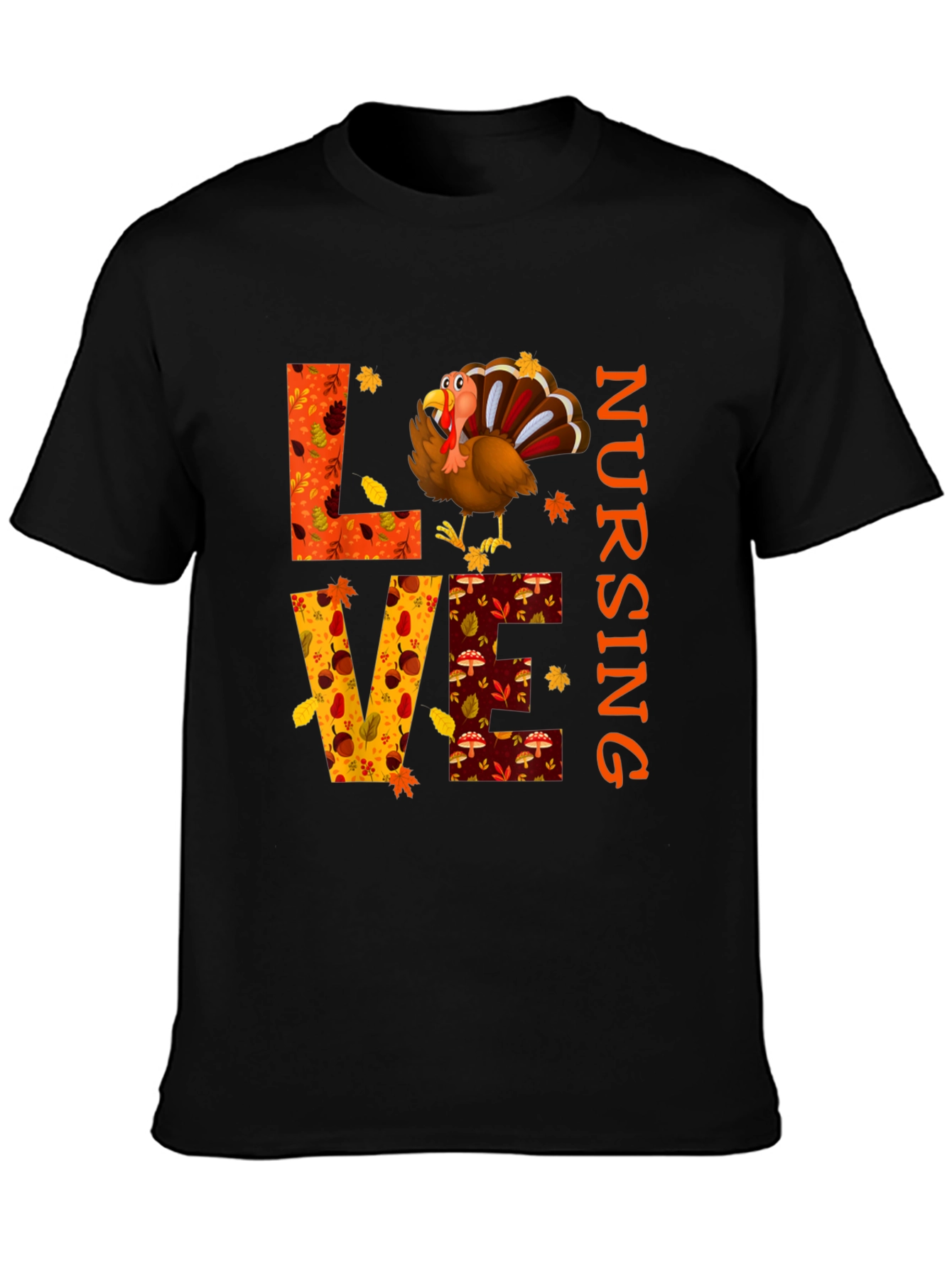 Love Nursing Thanksgiving Turkey T-Shirt