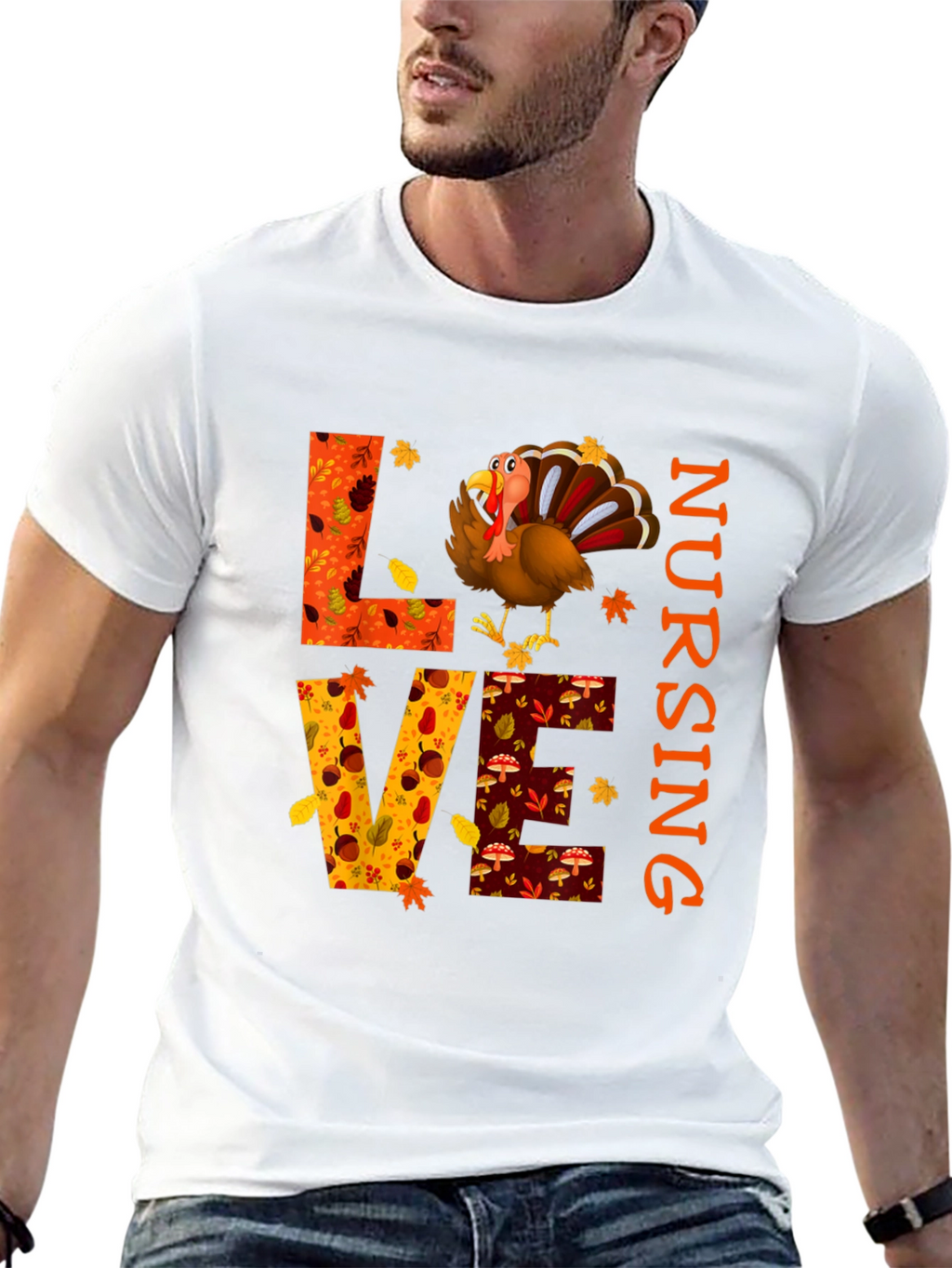 Love Nursing Thanksgiving Turkey T-Shirt