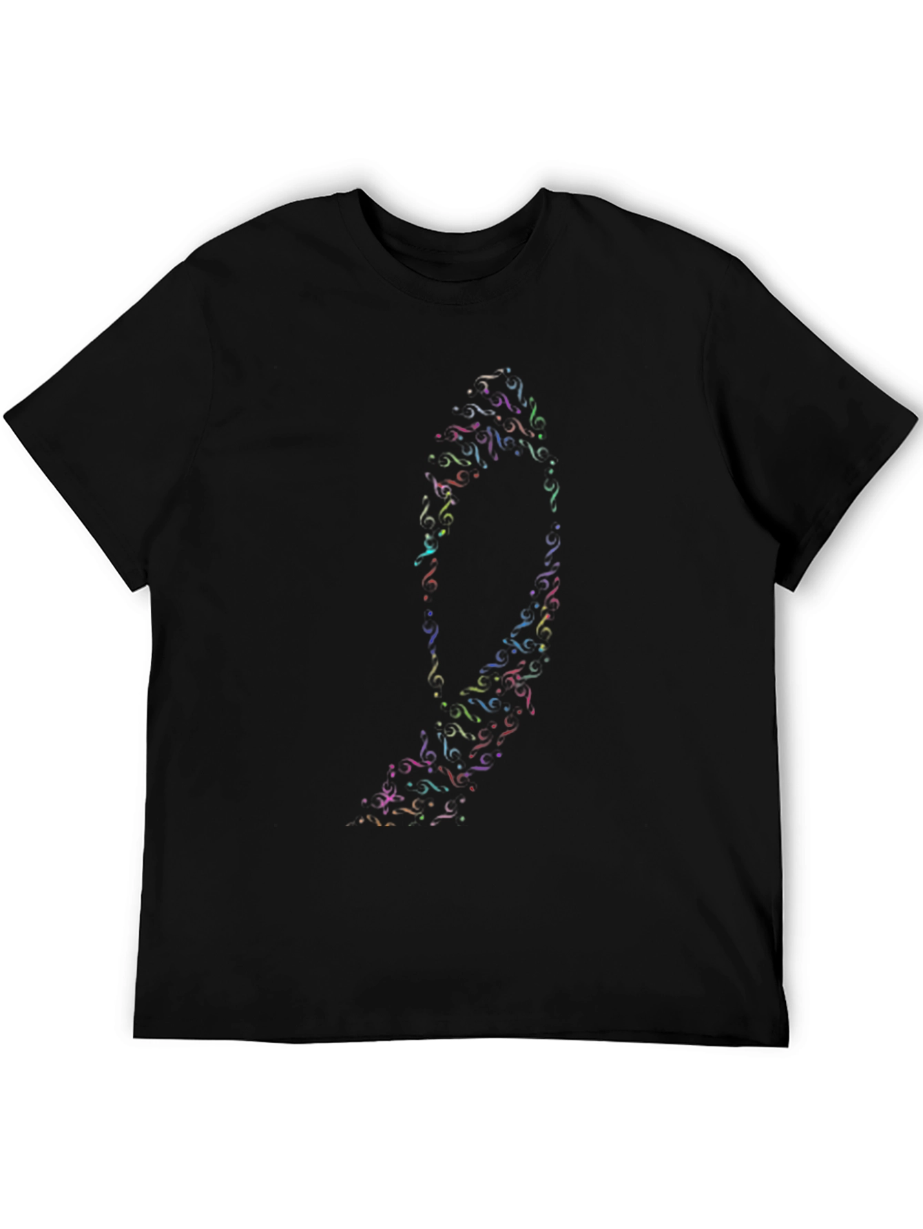 Abstract Swirl Design Black T-Shirt
