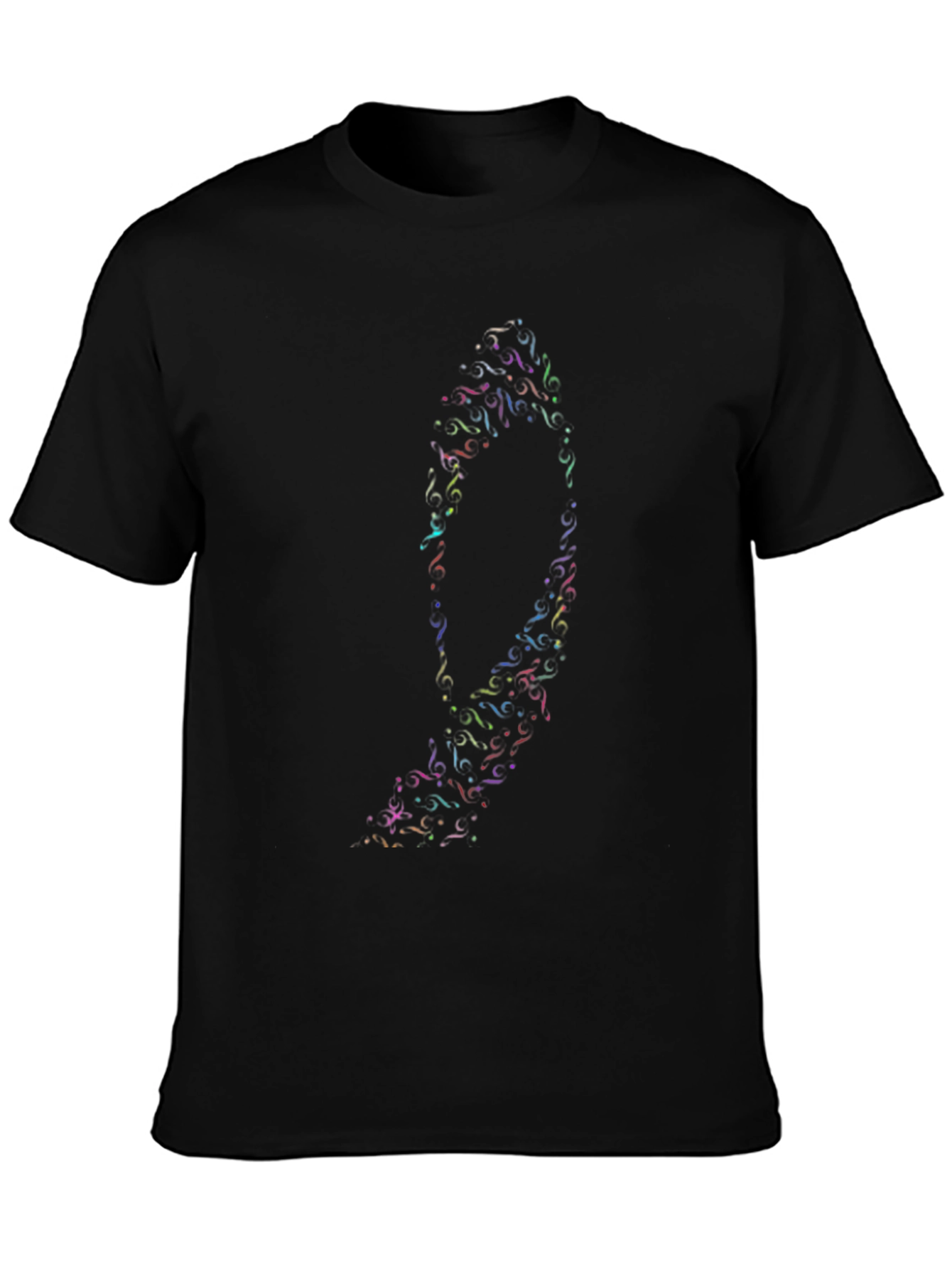 Abstract Swirl Design Black T-Shirt