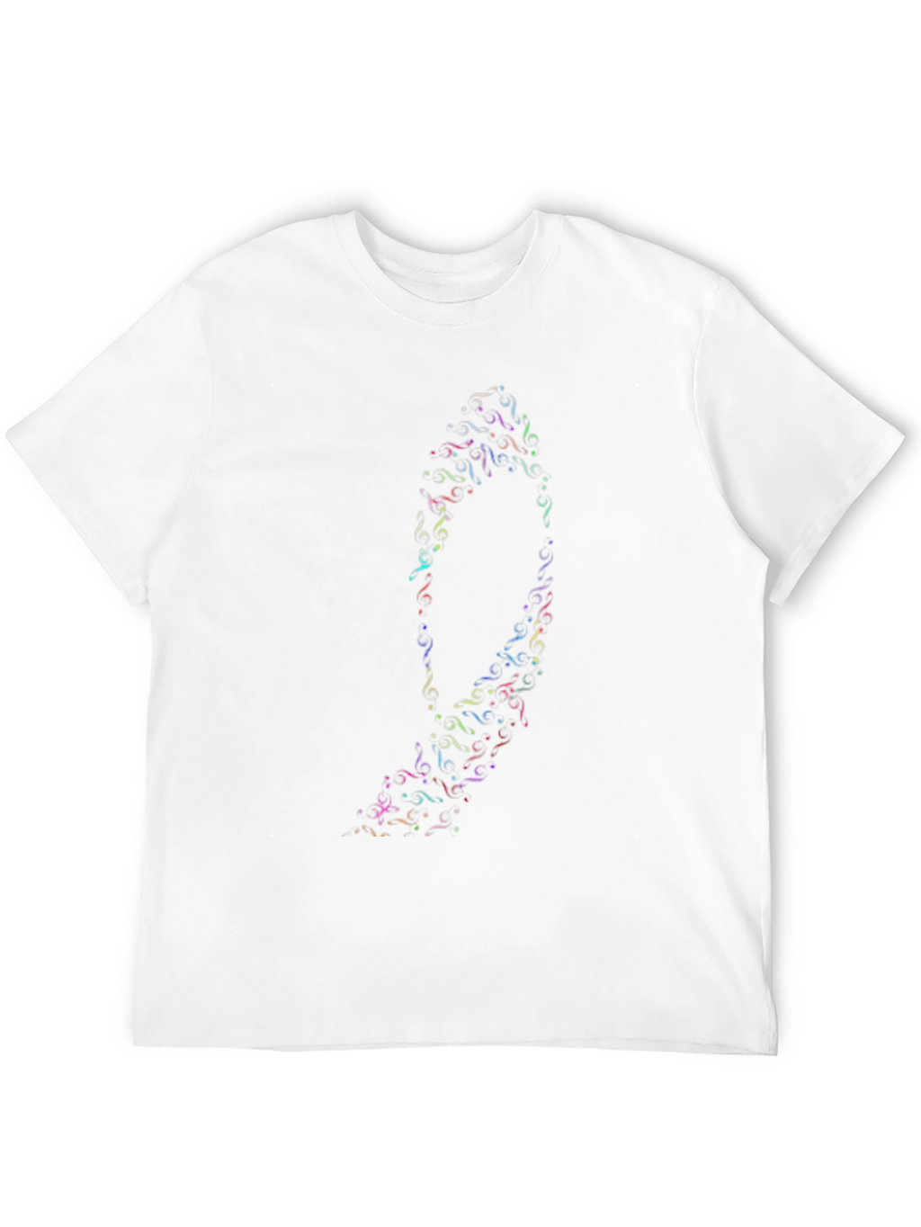 Abstract Swirl Design Black T-Shirt