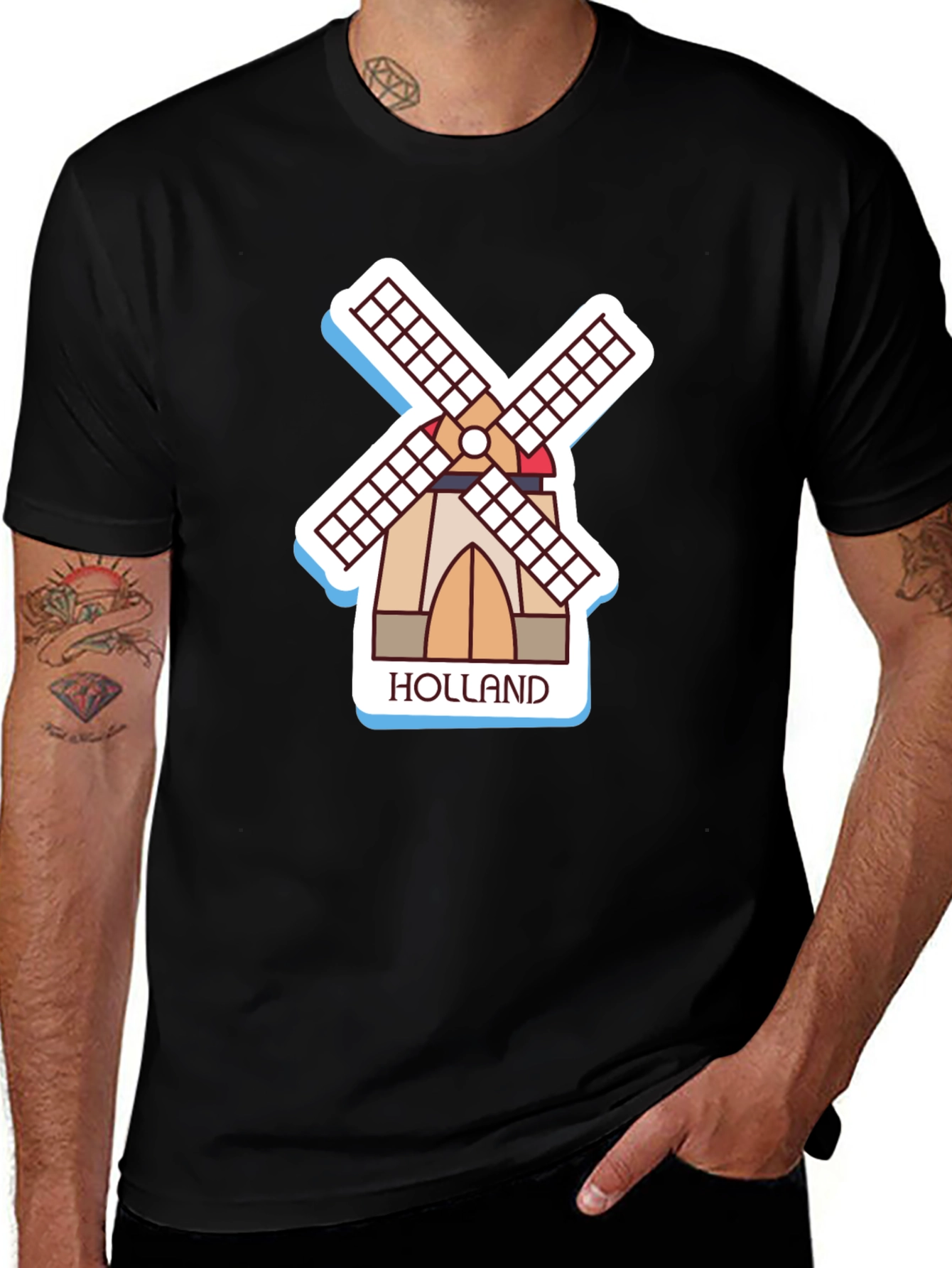 Holland Windmill Graphic T-Shirt - Stylish & Unique