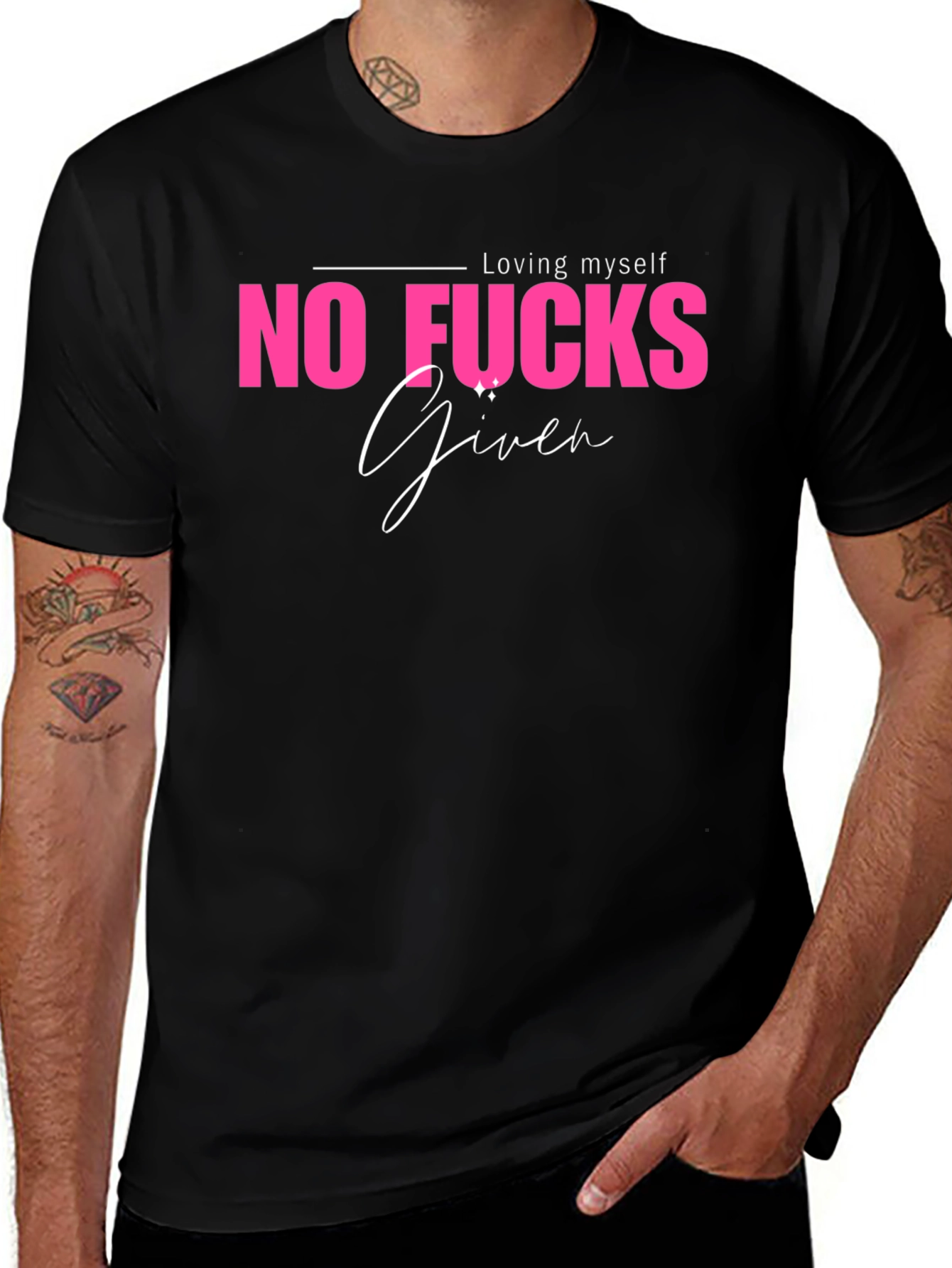 No Fucks Given Graphic Tee - Black Casual T-Shirt