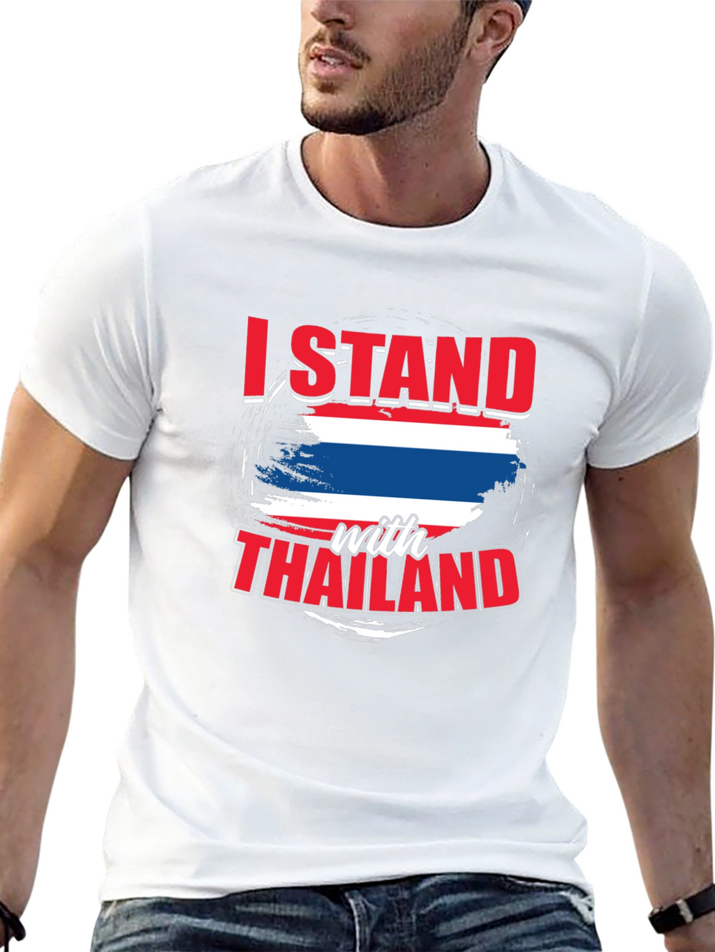 I Stand With Thailand Black T-Shirt