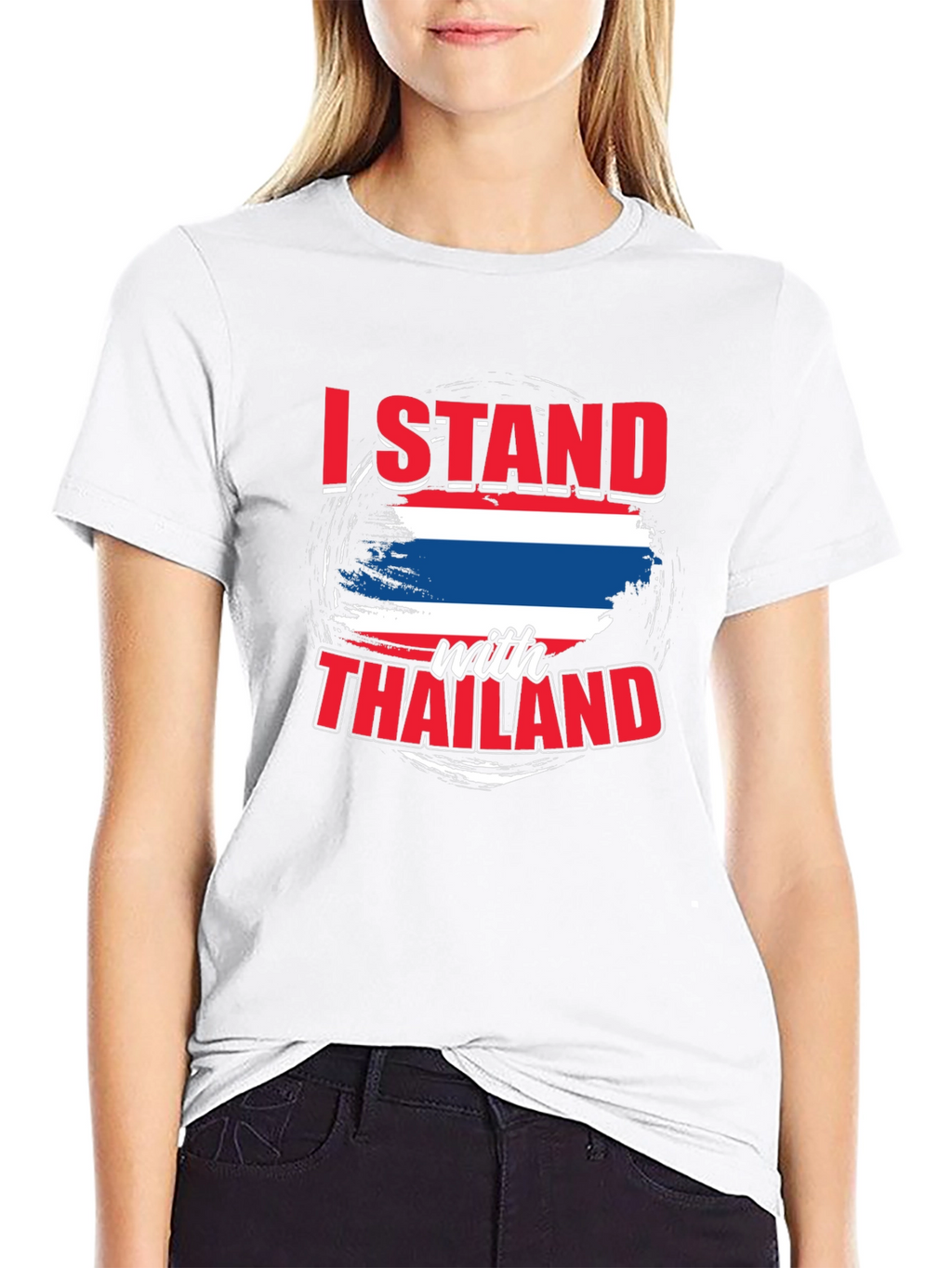 I Stand With Thailand Black T-Shirt