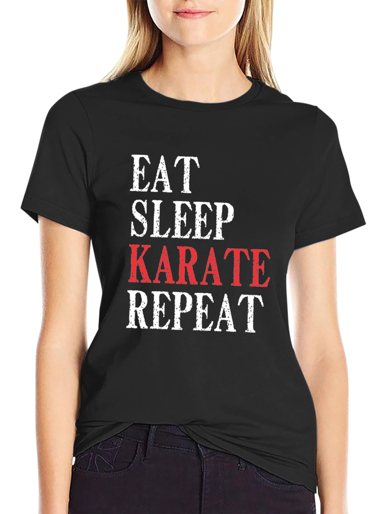 Eat Sleep Karate Repeat Graphic Tee