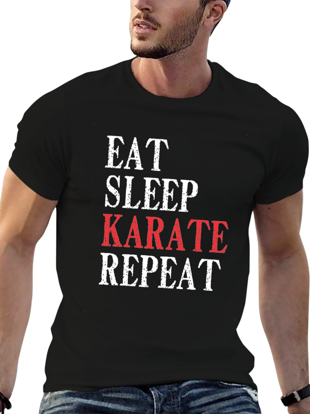 Eat Sleep Karate Repeat Graphic Tee