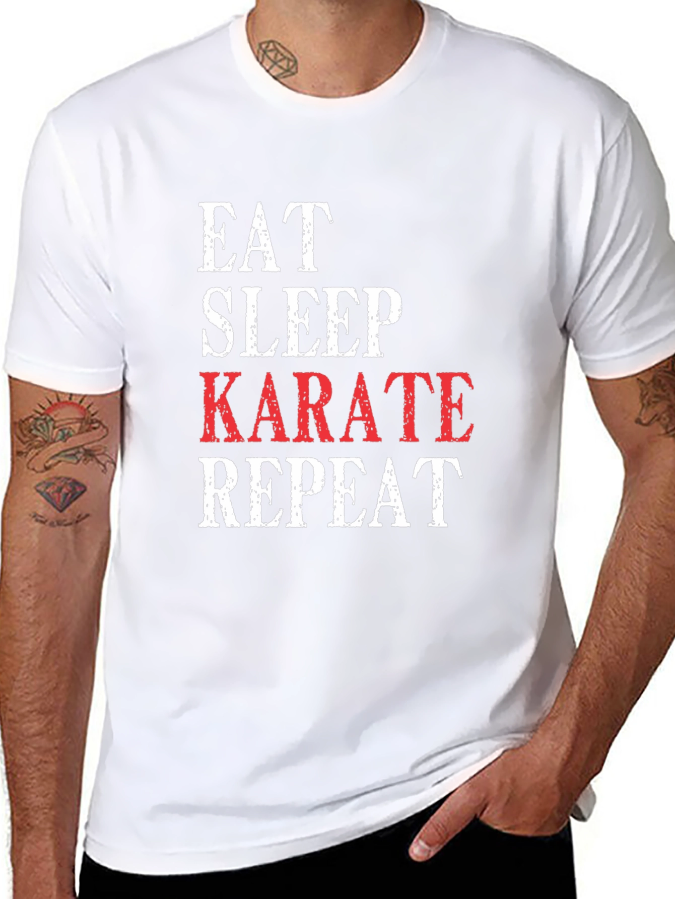 Eat Sleep Karate Repeat Graphic Tee