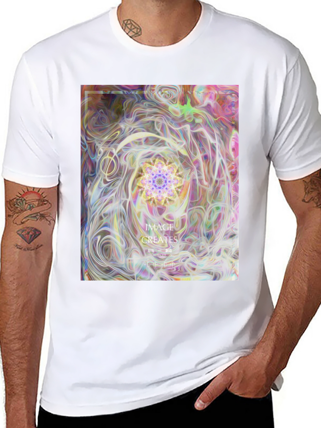 Abstract Art Graphic Tee - Black