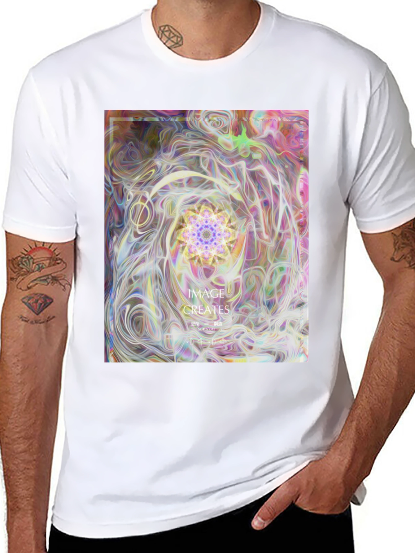 Abstract Art Graphic Tee - Black