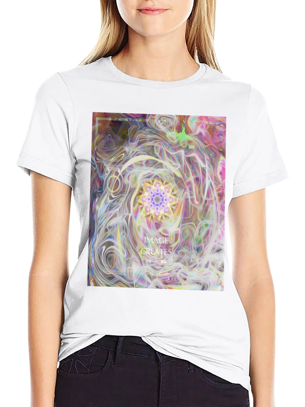 Abstract Art Graphic Tee - Black