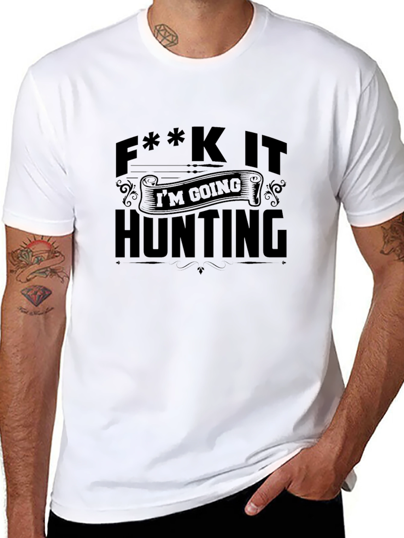 F**k It Im Going Hunting Black T-Shirt