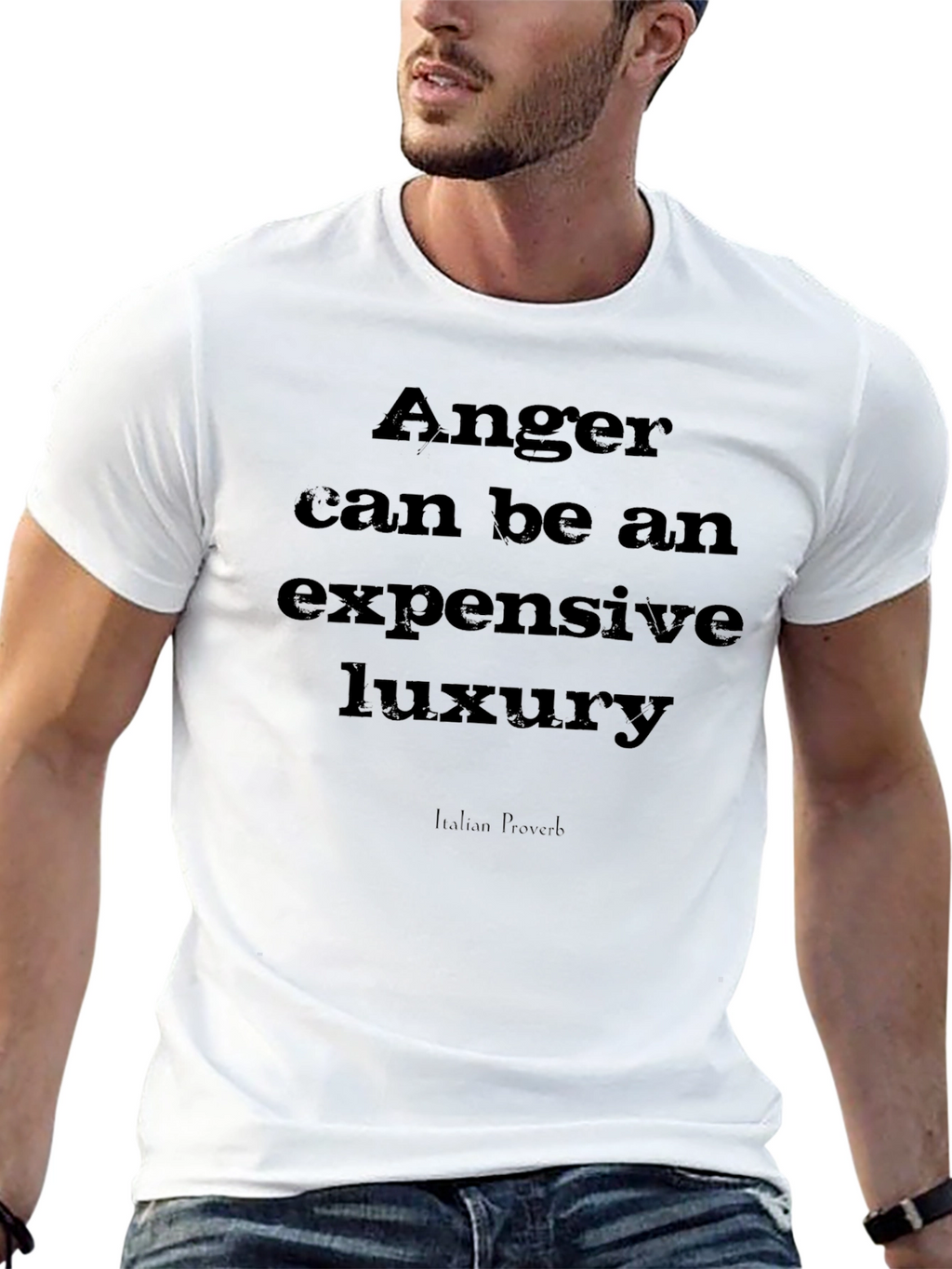 Anger Luxury Italian Proverb Black T-Shirt