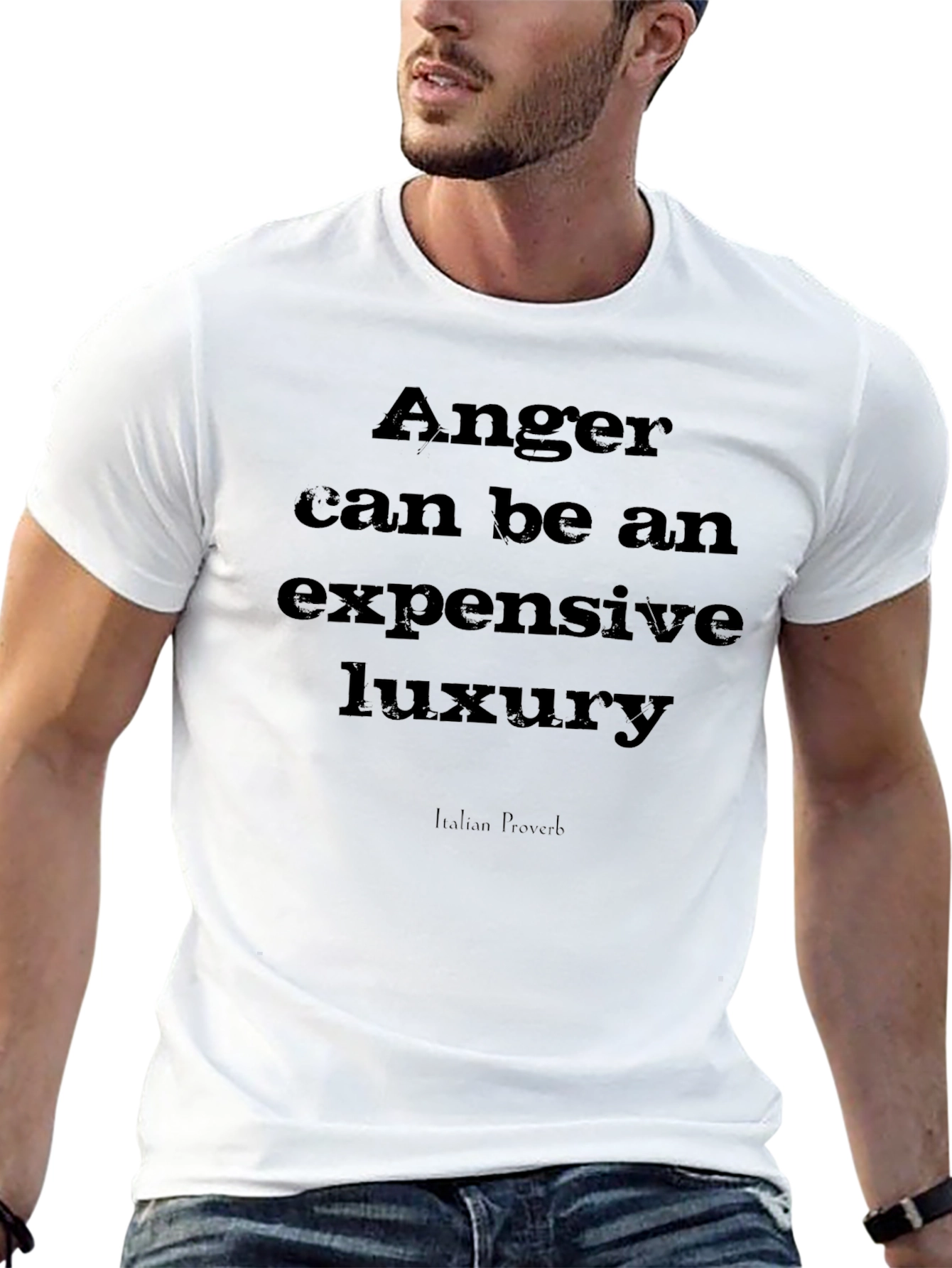 Anger Luxury Italian Proverb Black T-Shirt