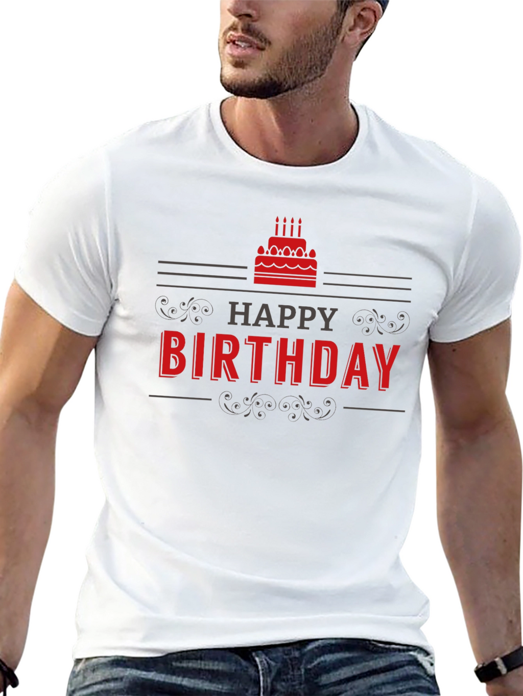 Happy Birthday Graphic T-Shirt - Black