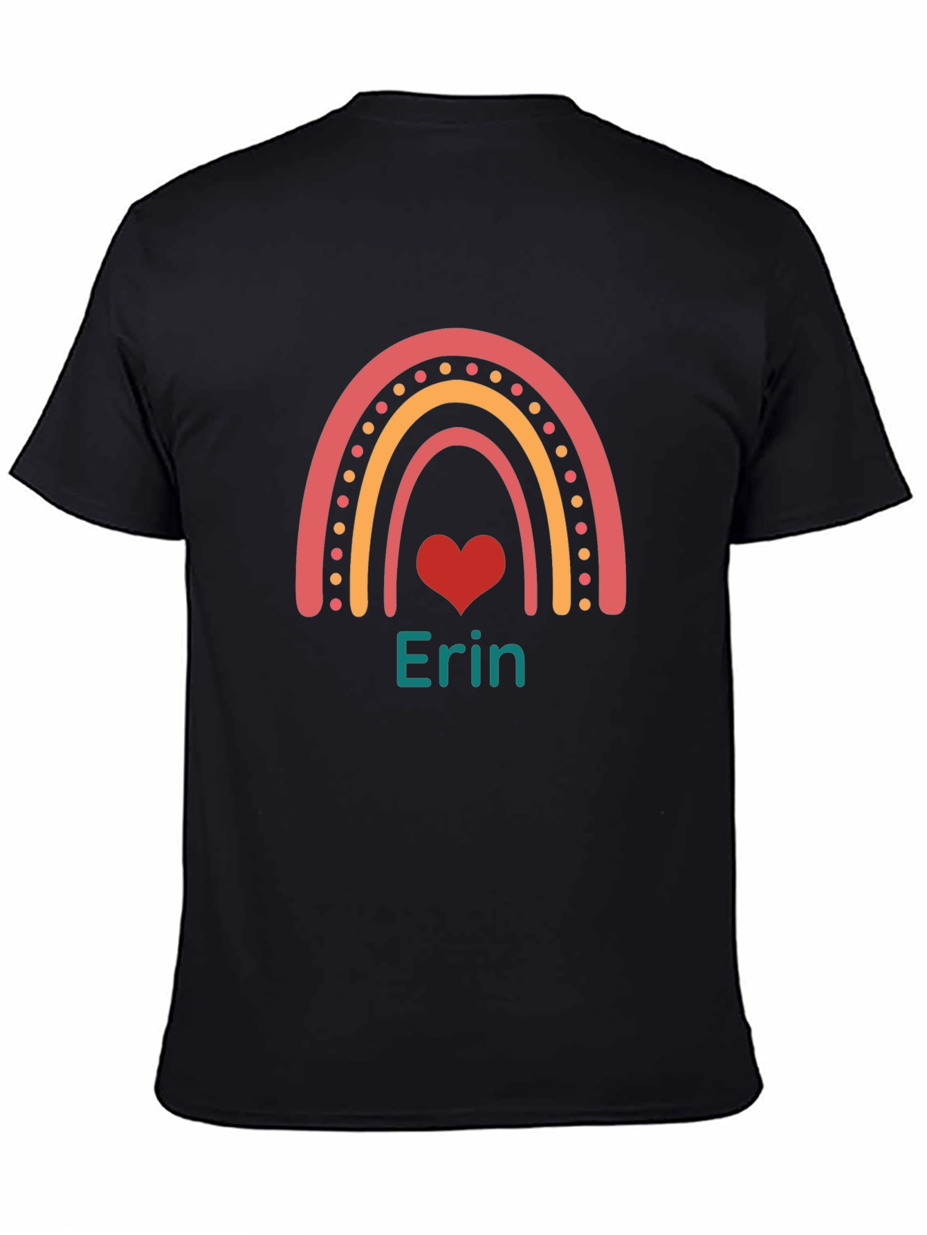 Erin Rainbow Heart Personalized T-Shirt