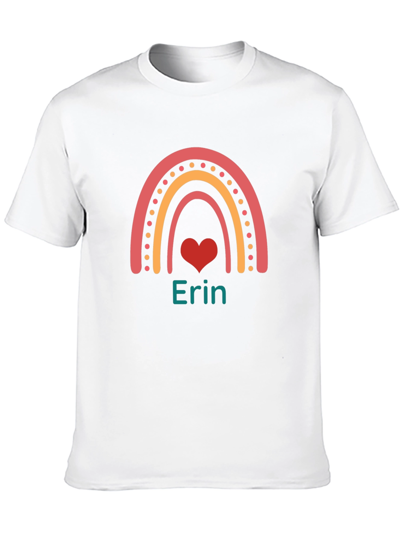 Erin Rainbow Heart Personalized T-Shirt