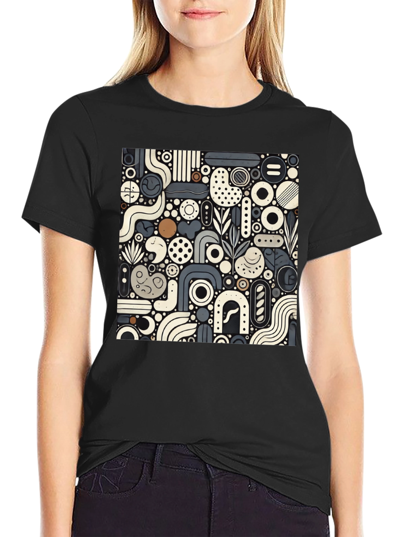 Abstract Art T-Shirt - Geometric Pattern Modern Style