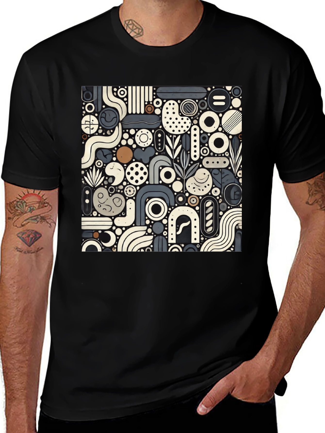 Abstract Art T-Shirt - Geometric Pattern Modern Style