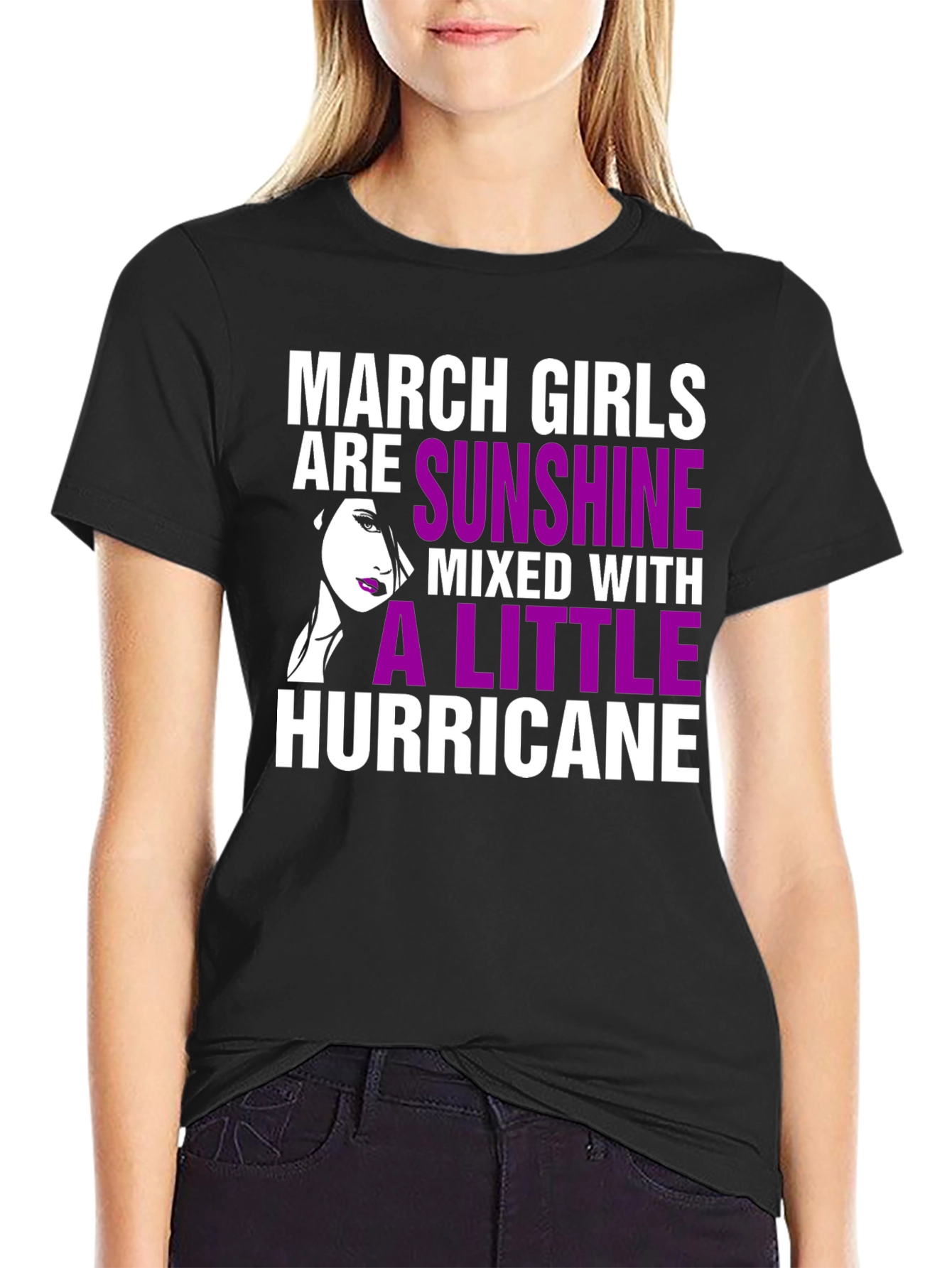 March Girls Sunshine Hurricane Black T-Shirt