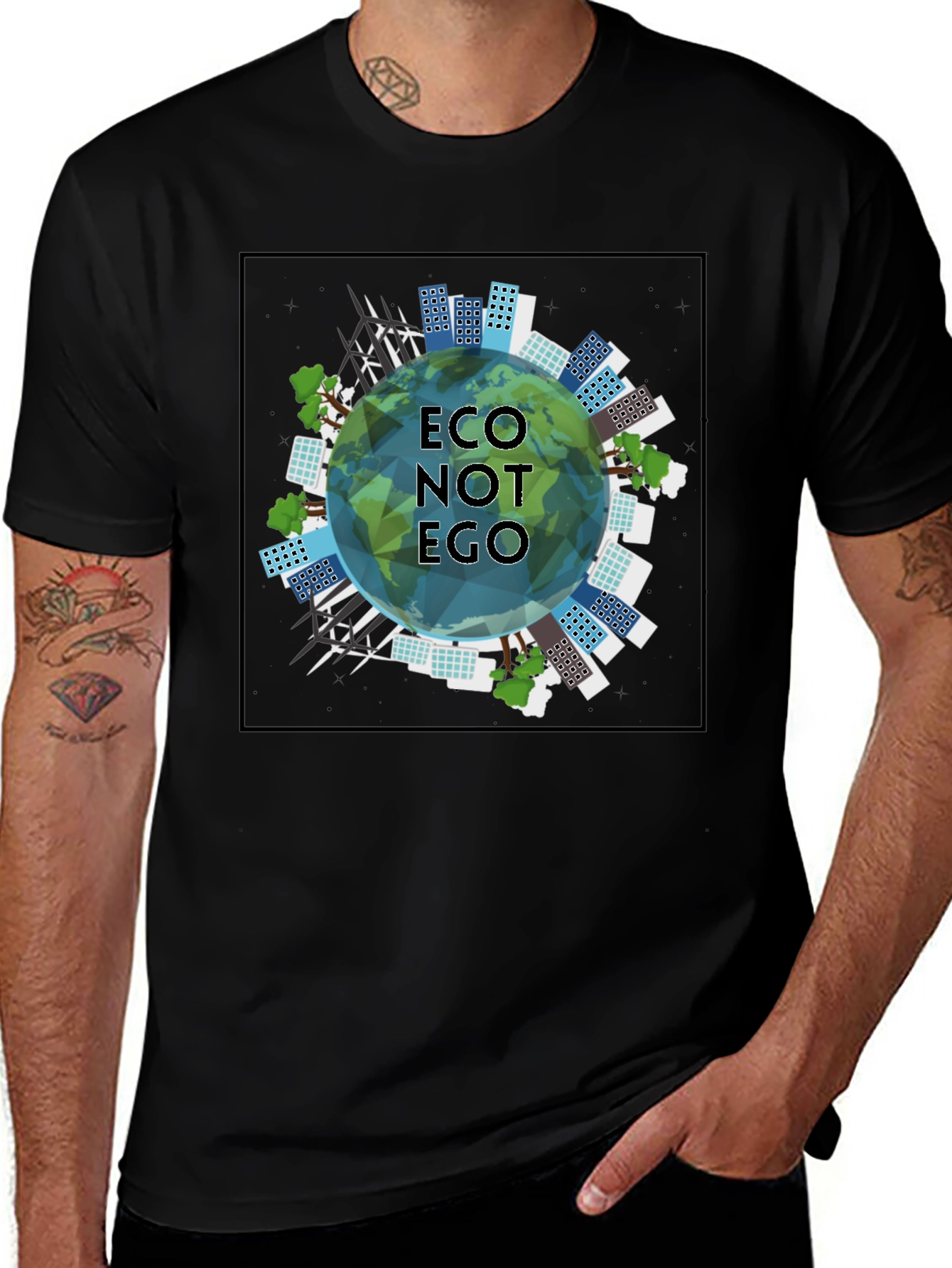 Eco Not Ego Graphic Tee - Sustainable Style