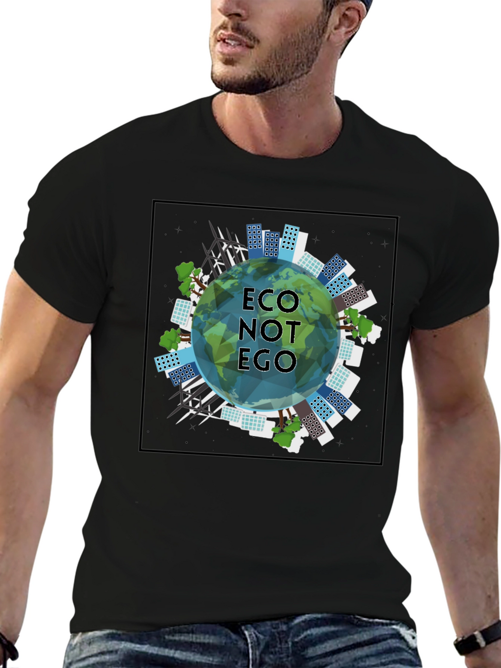Eco Not Ego Graphic Tee - Sustainable Style