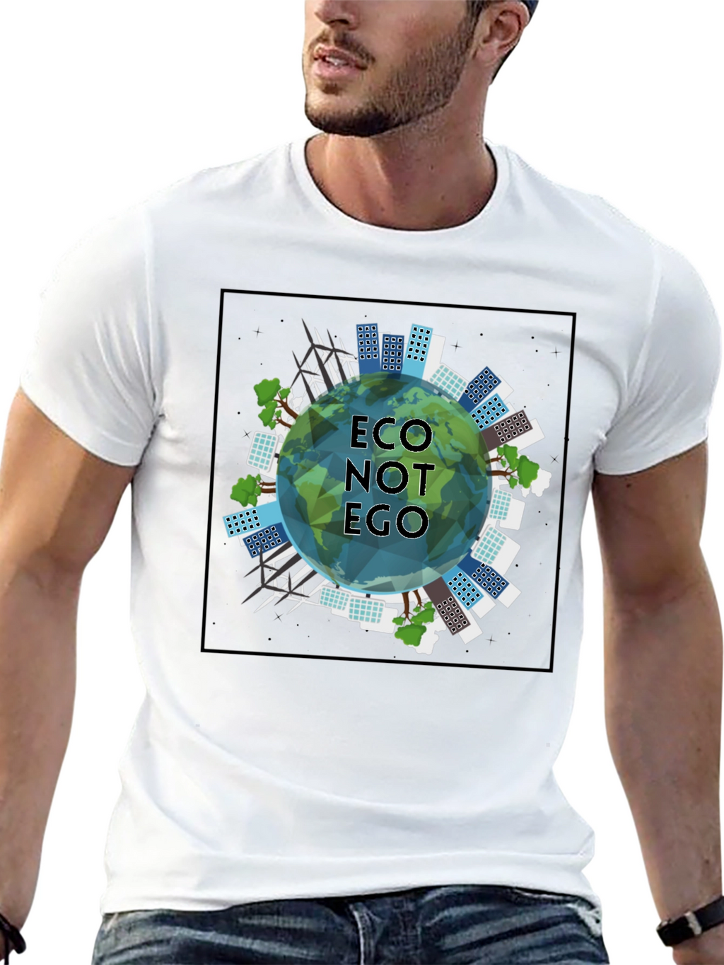 Eco Not Ego Graphic Tee - Sustainable Style