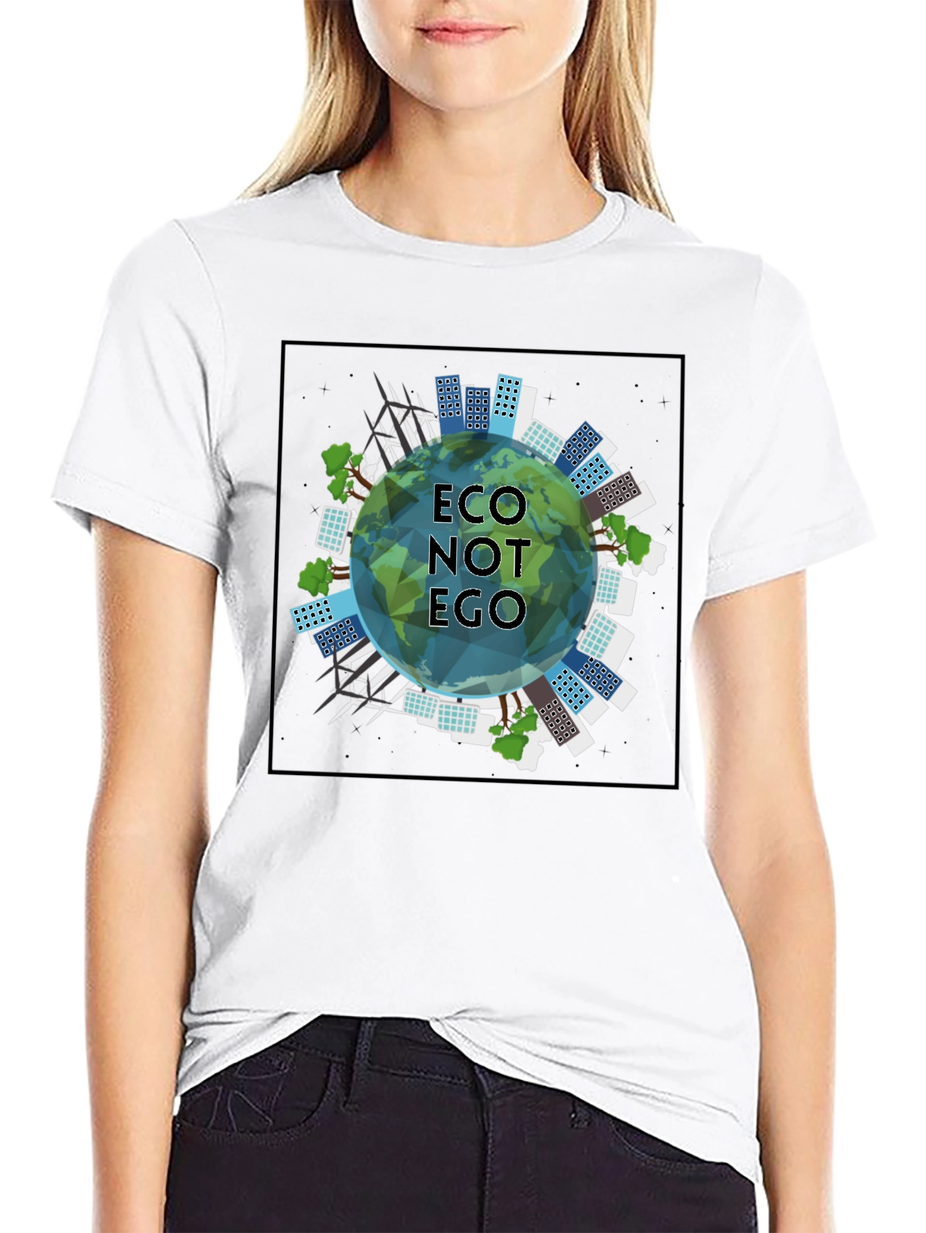 Eco Not Ego Graphic Tee - Sustainable Style
