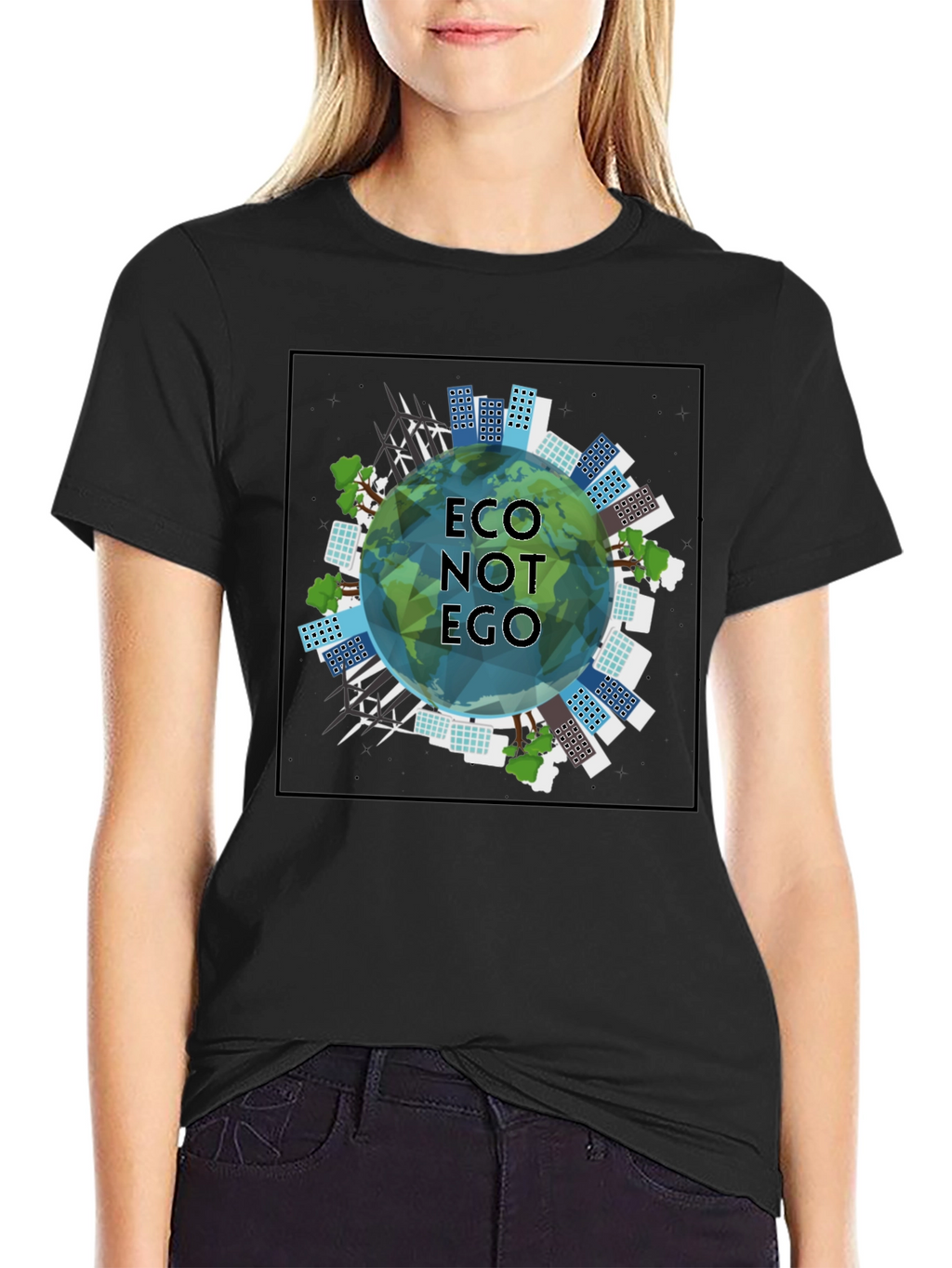 Eco Not Ego Graphic Tee - Sustainable Style
