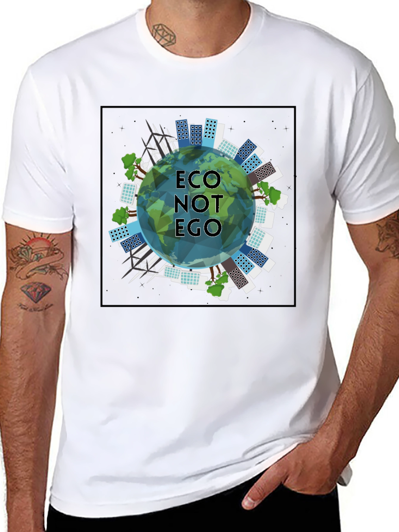 Eco Not Ego Graphic Tee - Sustainable Style